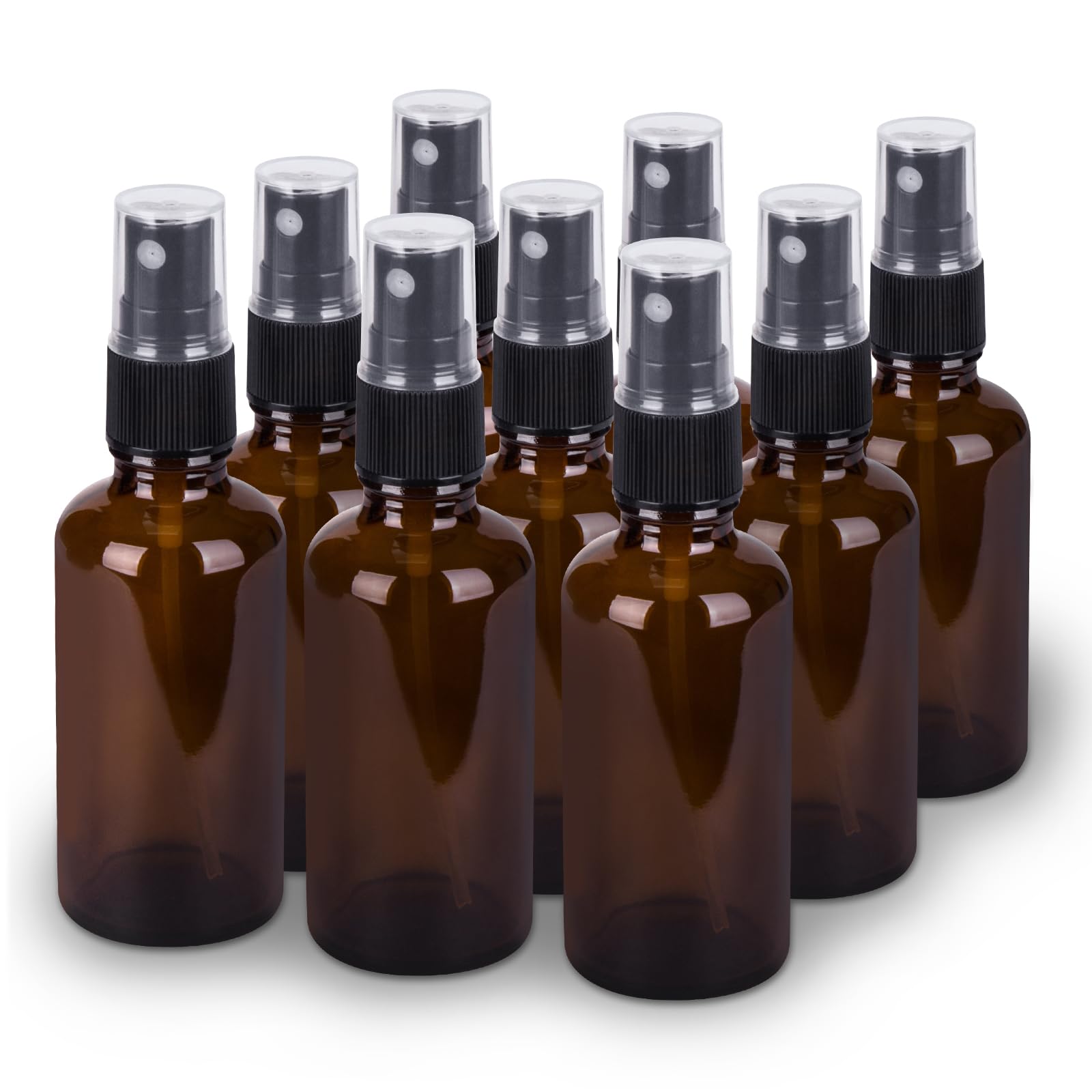 2oz Amber Travel Spray Bottles (9-Pack)
