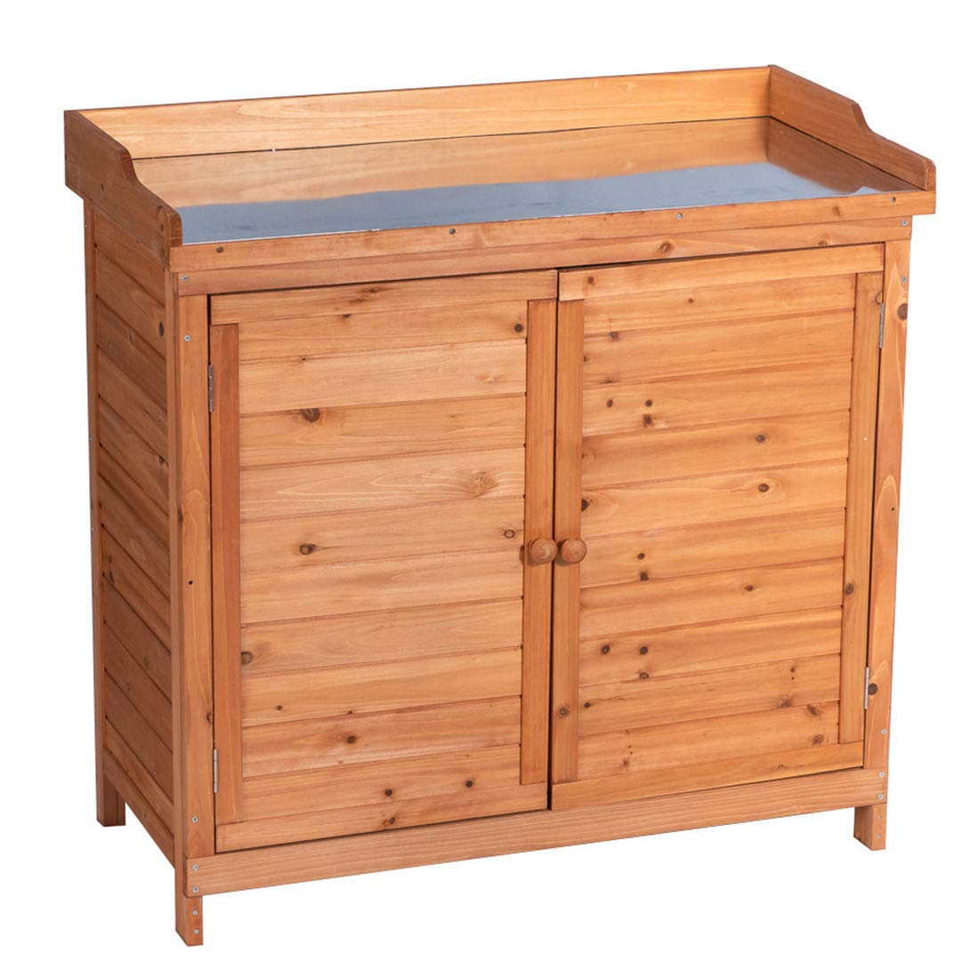 GOOD LIFE Fir Wood Outdoor Storage Cabinet