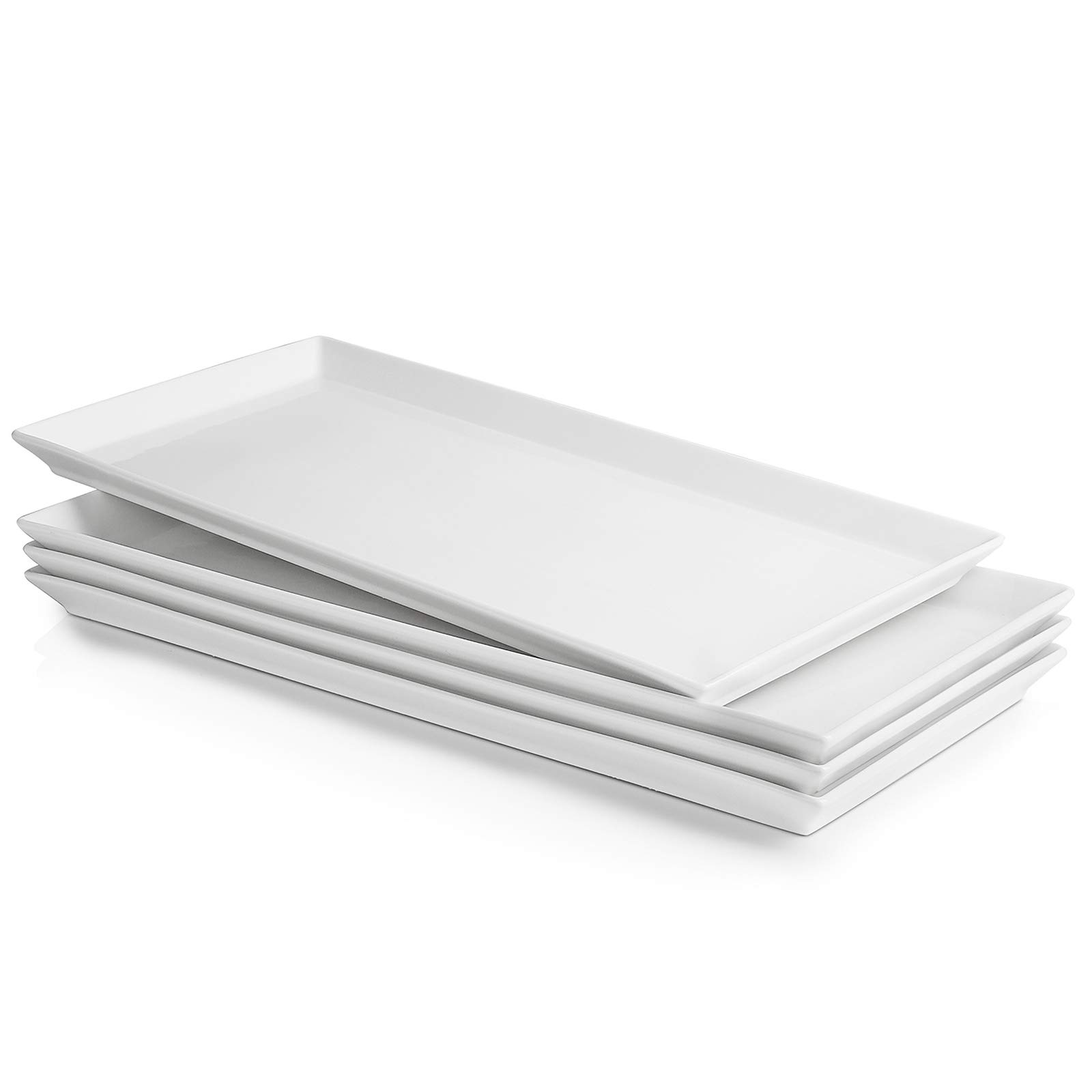 Sweese 15.5" Rectangular Porcelain Platters (Set of 4)