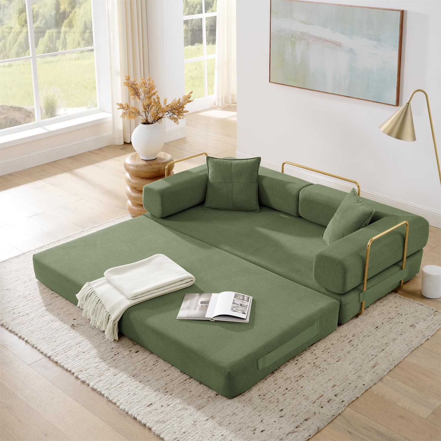 4‑in‑1 Folding Corduroy Sofa Bed (King‑Size)
