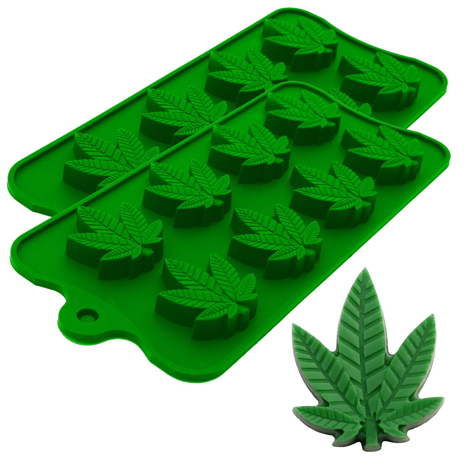 Pot Leaf Silicone Candy Mold Trays (2-pack)