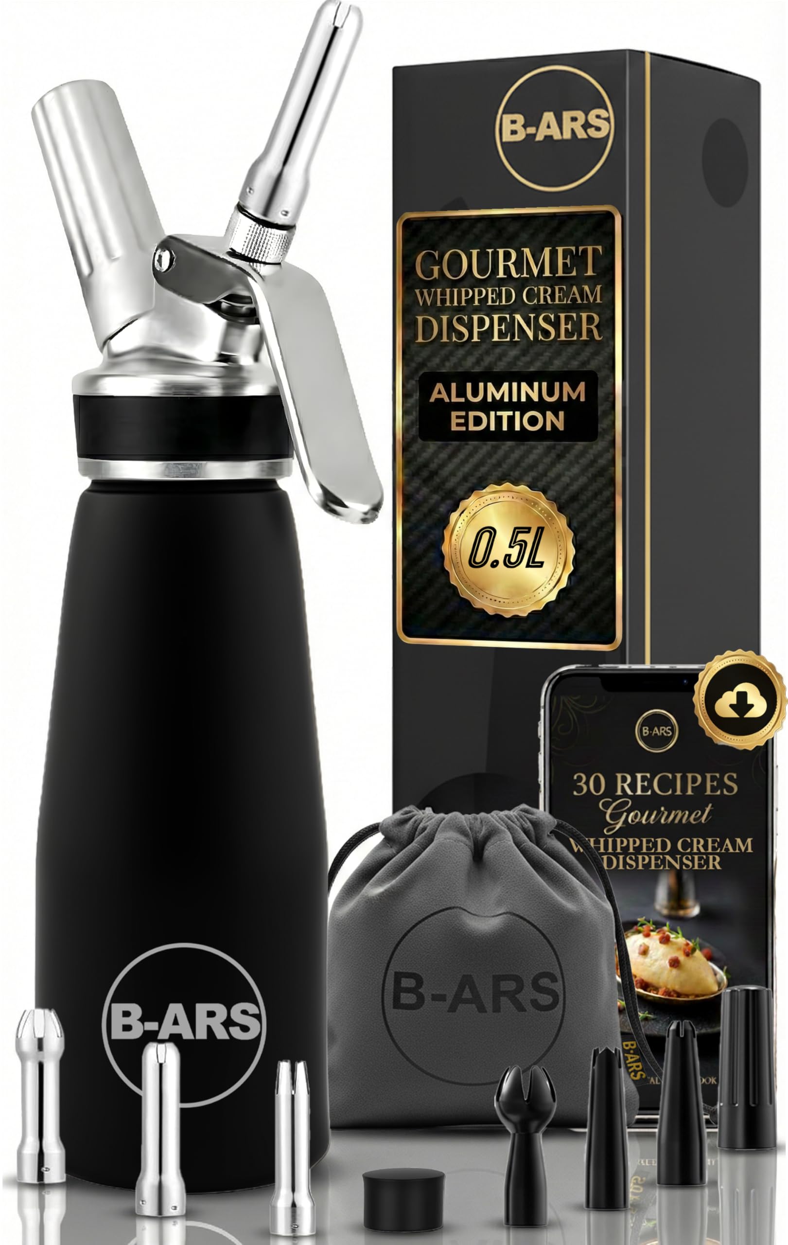 B-ARS 500ml Aluminum Whip Dispenser