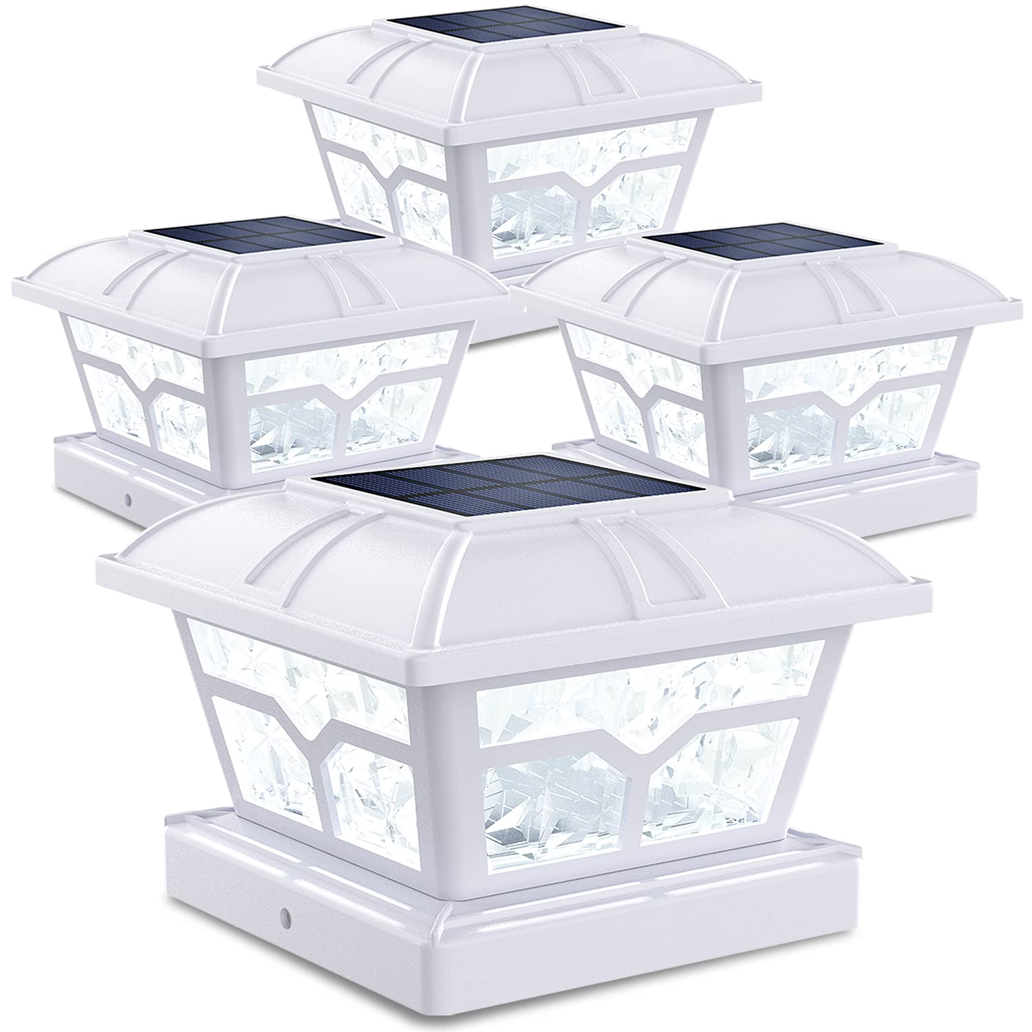 SIEDiNLAR Solar Post Cap Lights (8-LED, 2 Modes)