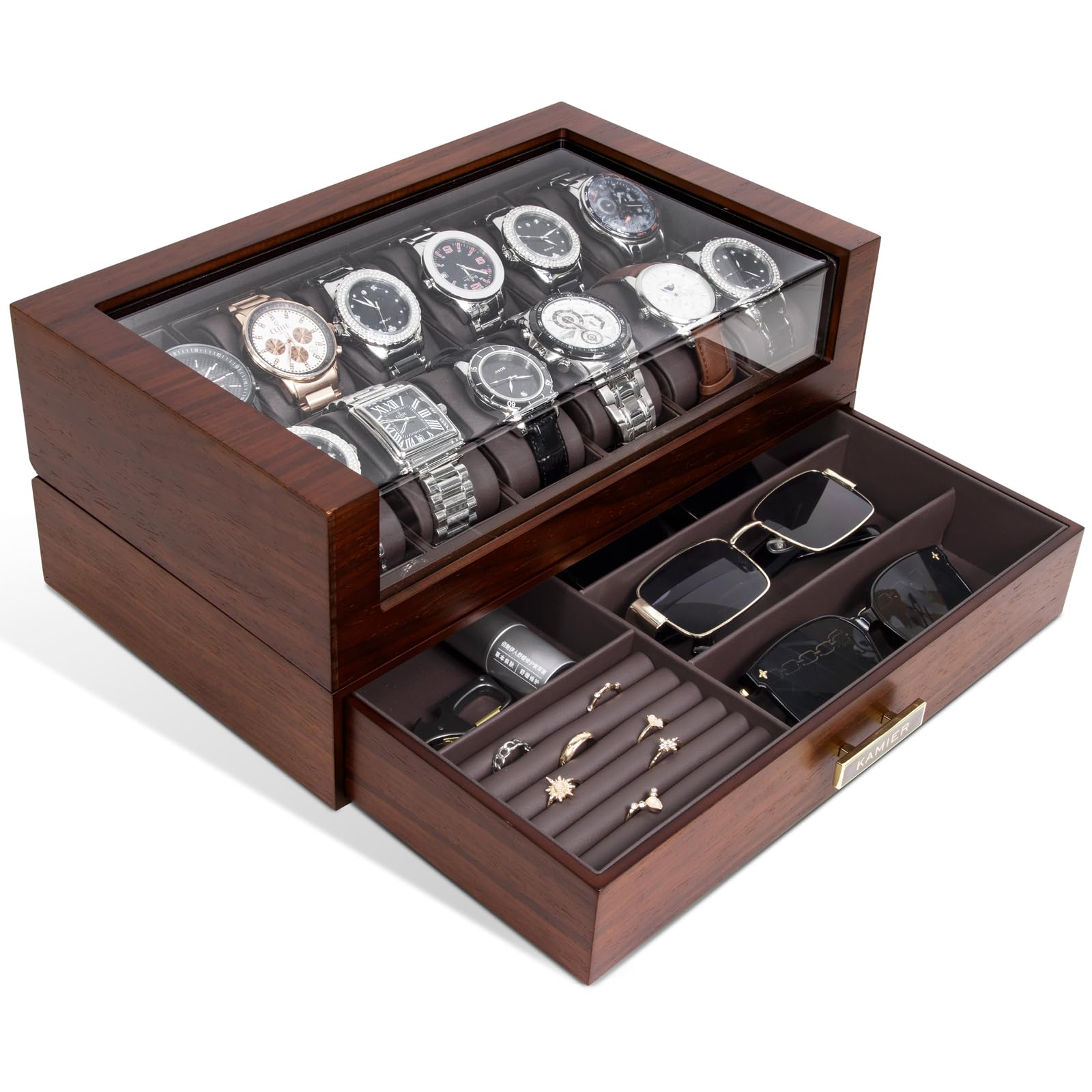 Kamier 12-Slot Two-Tier Watch Box