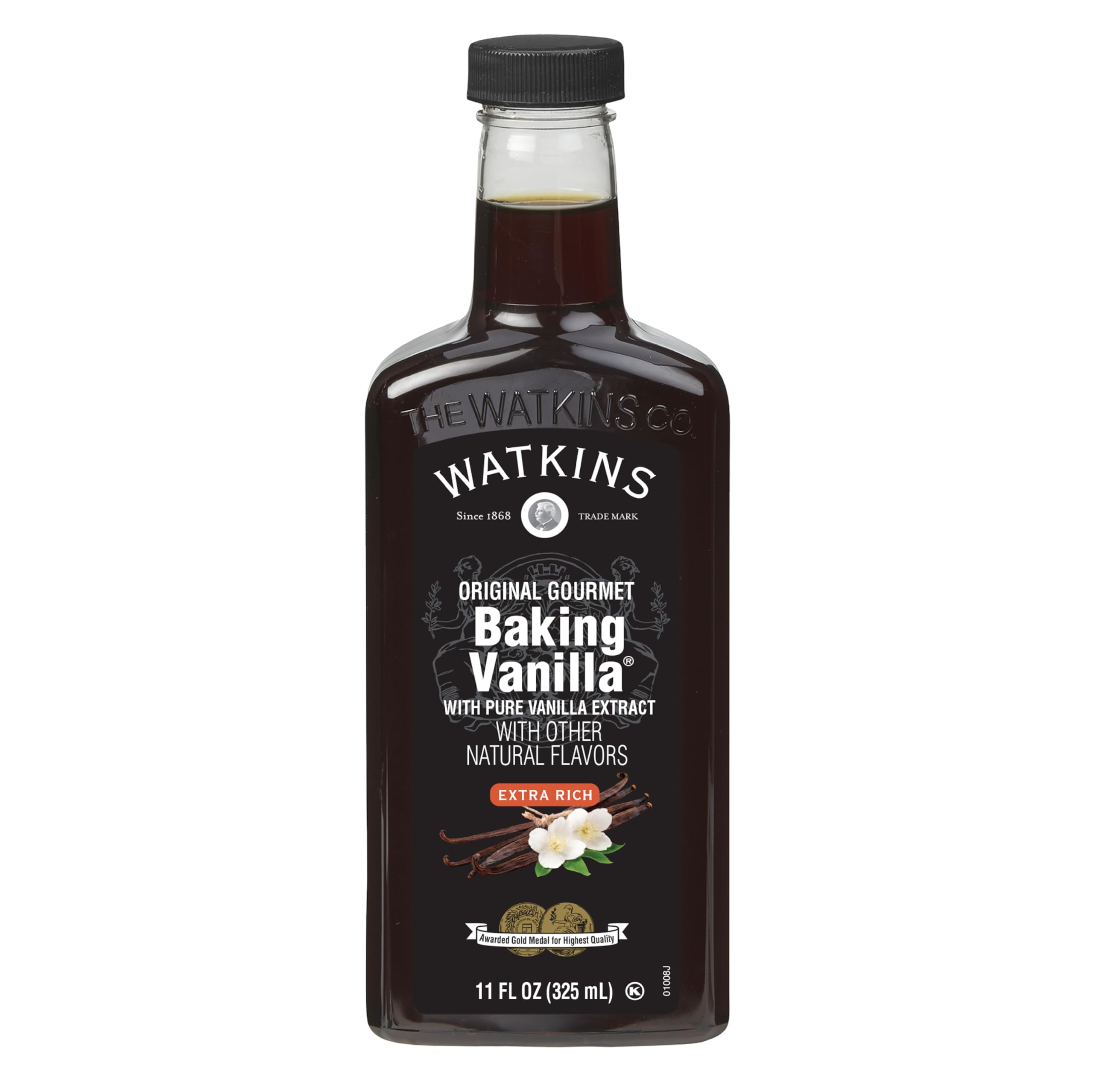 Watkins All Natural Original Gourmet Baking Vanilla, with Pure Vanilla Extract, 11 Fl Oz