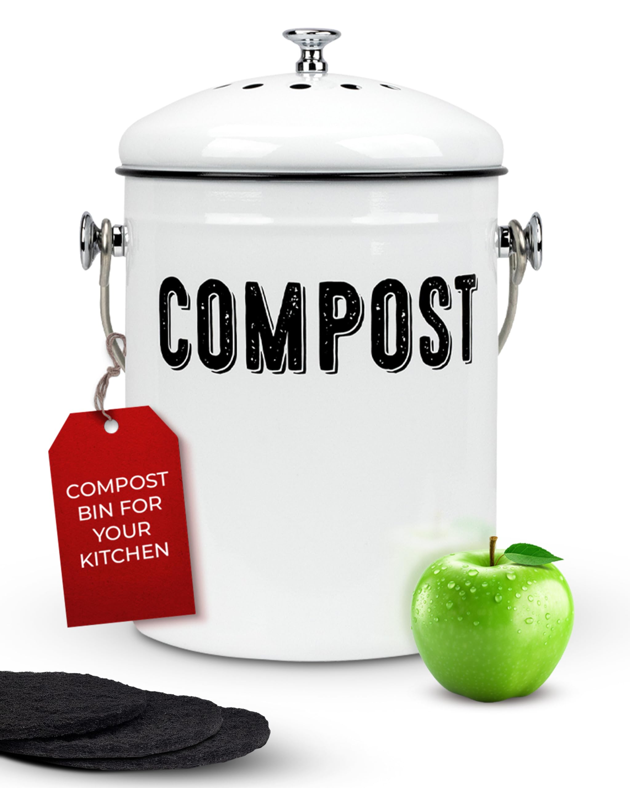 Granrosi Metal Kitchen Compost Bin