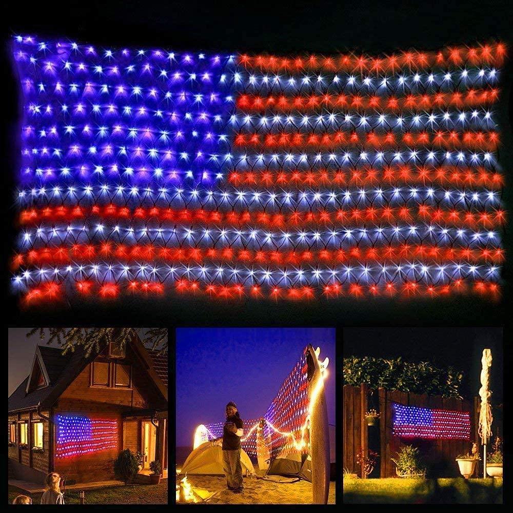 HYH American Flag LED Net Light