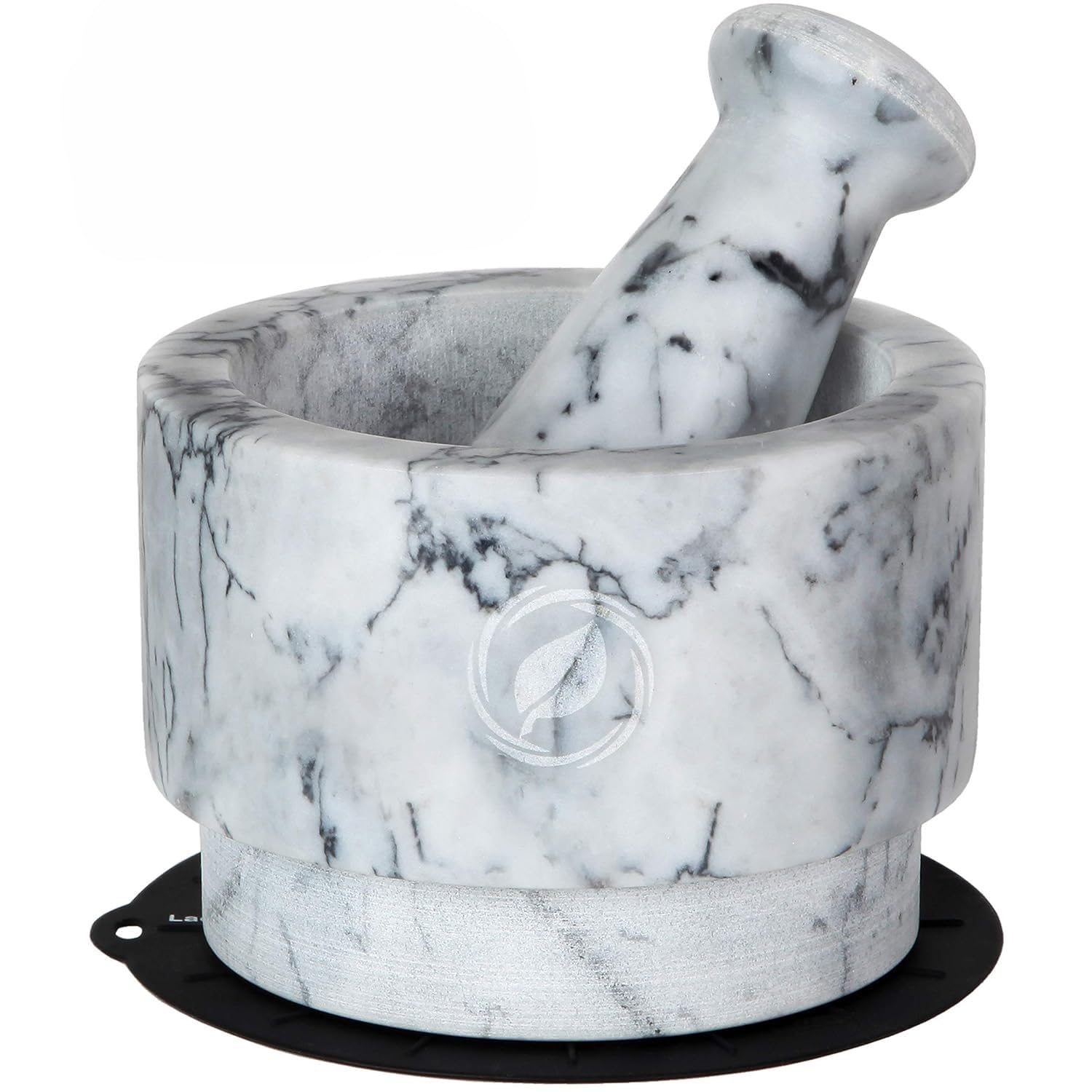 Laevo White Marble Mortar and Pestle Set - 5.5-Inch Reversible Mortar and Pestle