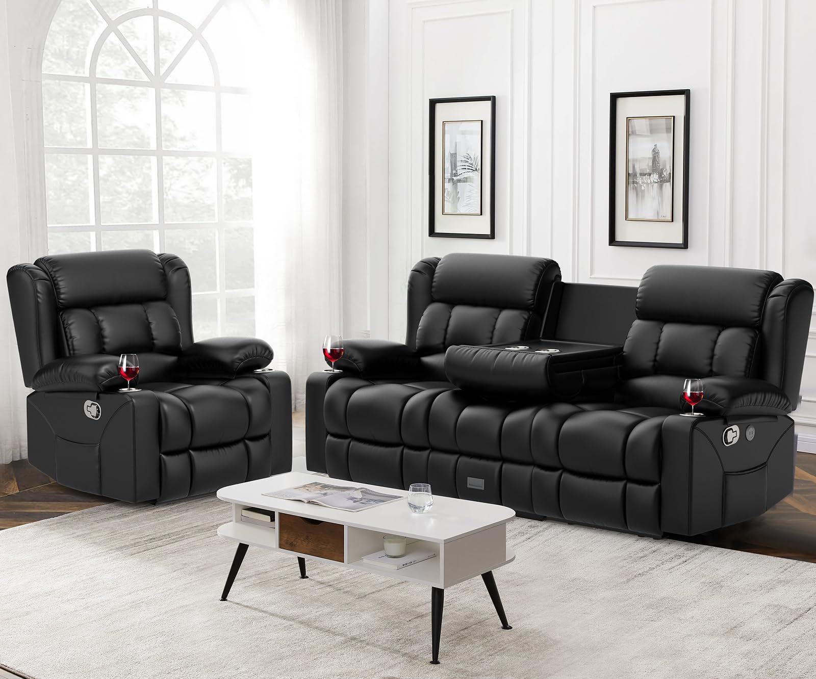 Dresegmt 3+1 Loveseat Recliner Set
