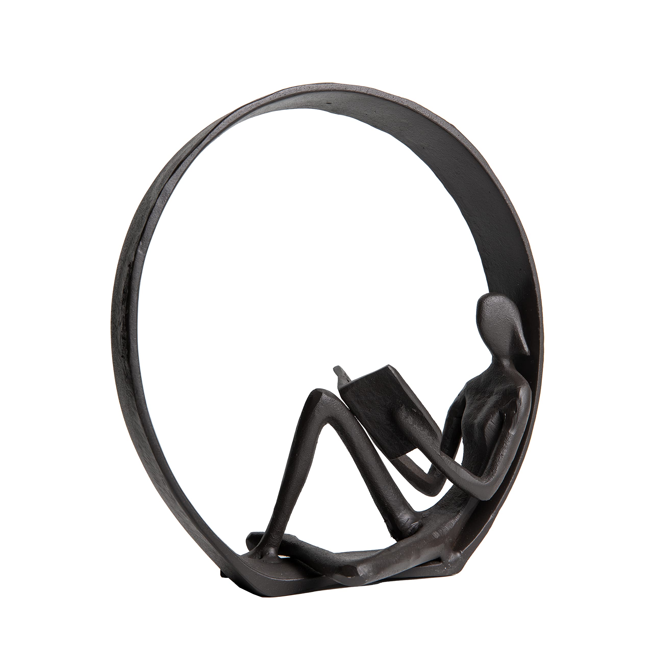 Danya B. Encircled Reader Cast Iron Sculpture