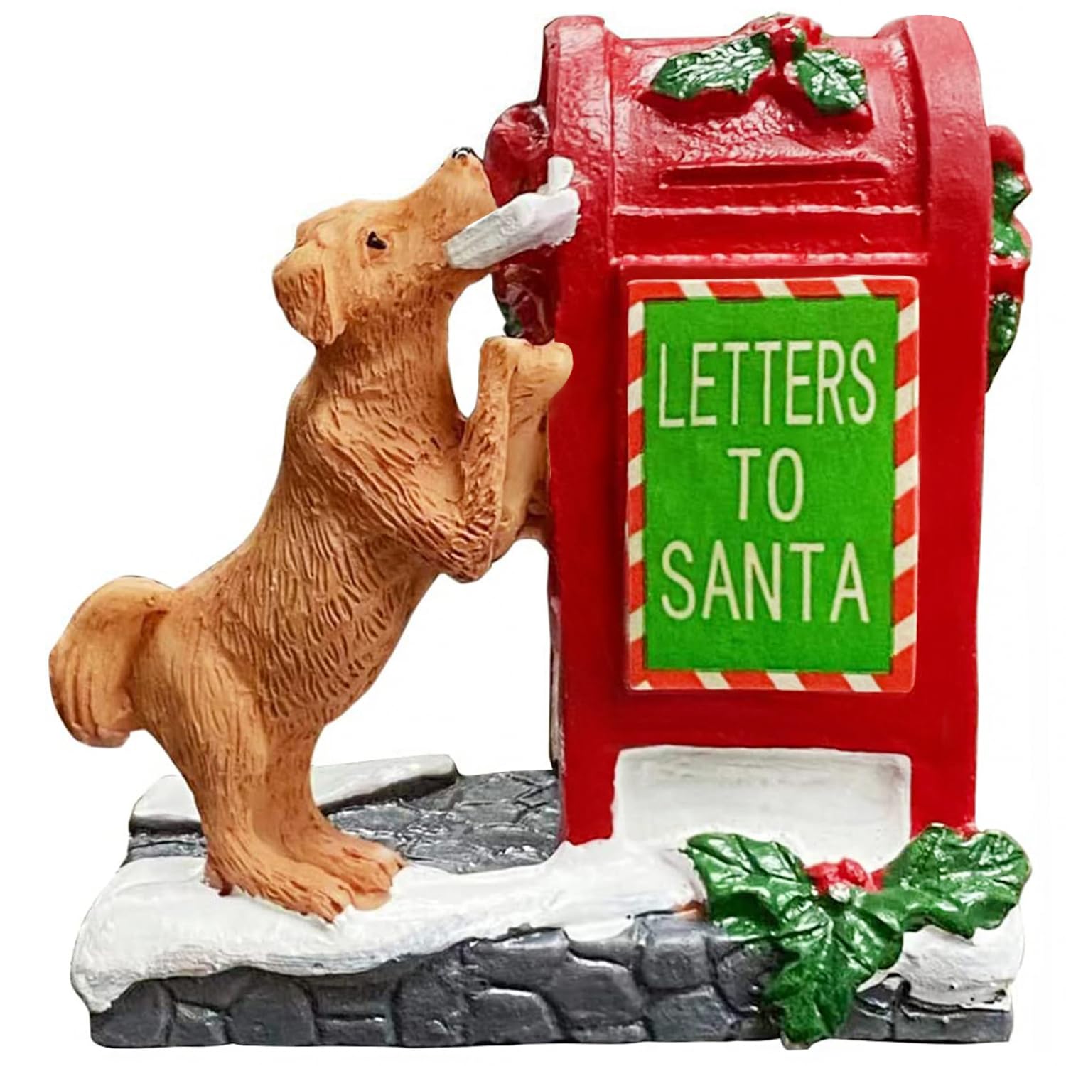 NINIPAPA Santa's Mailbox & Dog Figurine