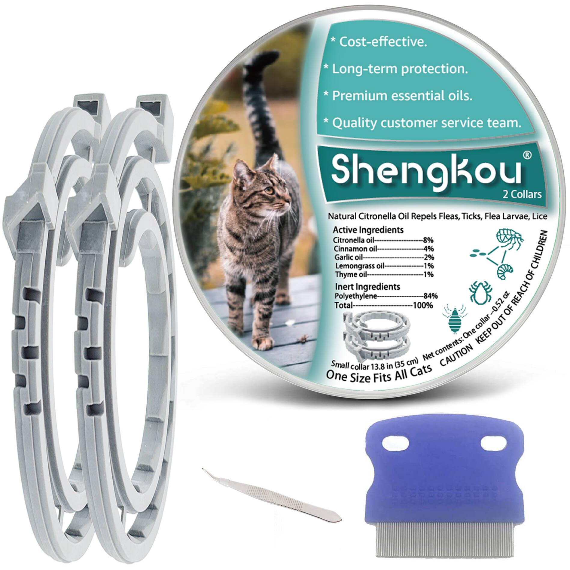 ShengKou Natural Flea & Tick Collar — 12 Months, Plant Oils