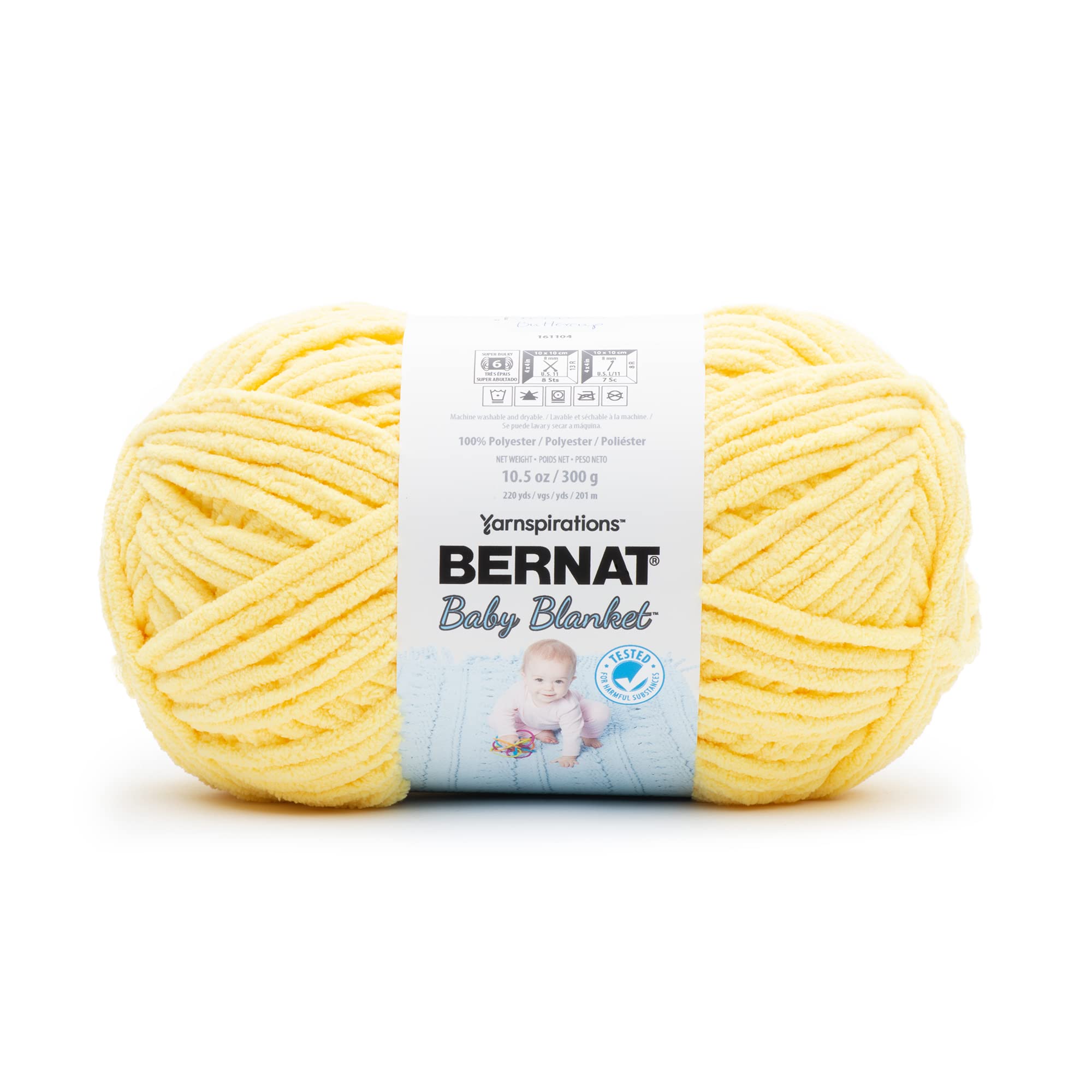 BERNAT BABY BLANKET YARN 300G 10.5 OZ, BUTTERCUP BUTTERCUP 1 Pack
