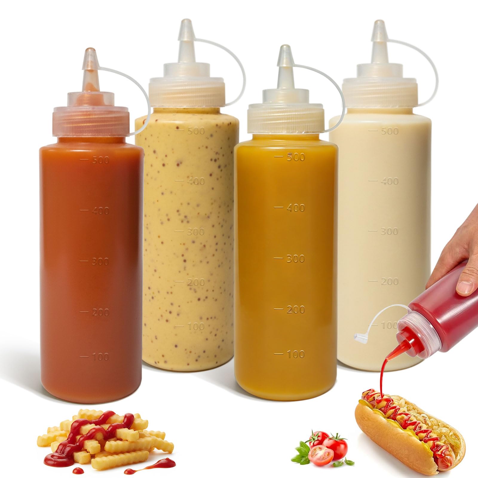 OAMCEG 16 oz Squeeze Bottles