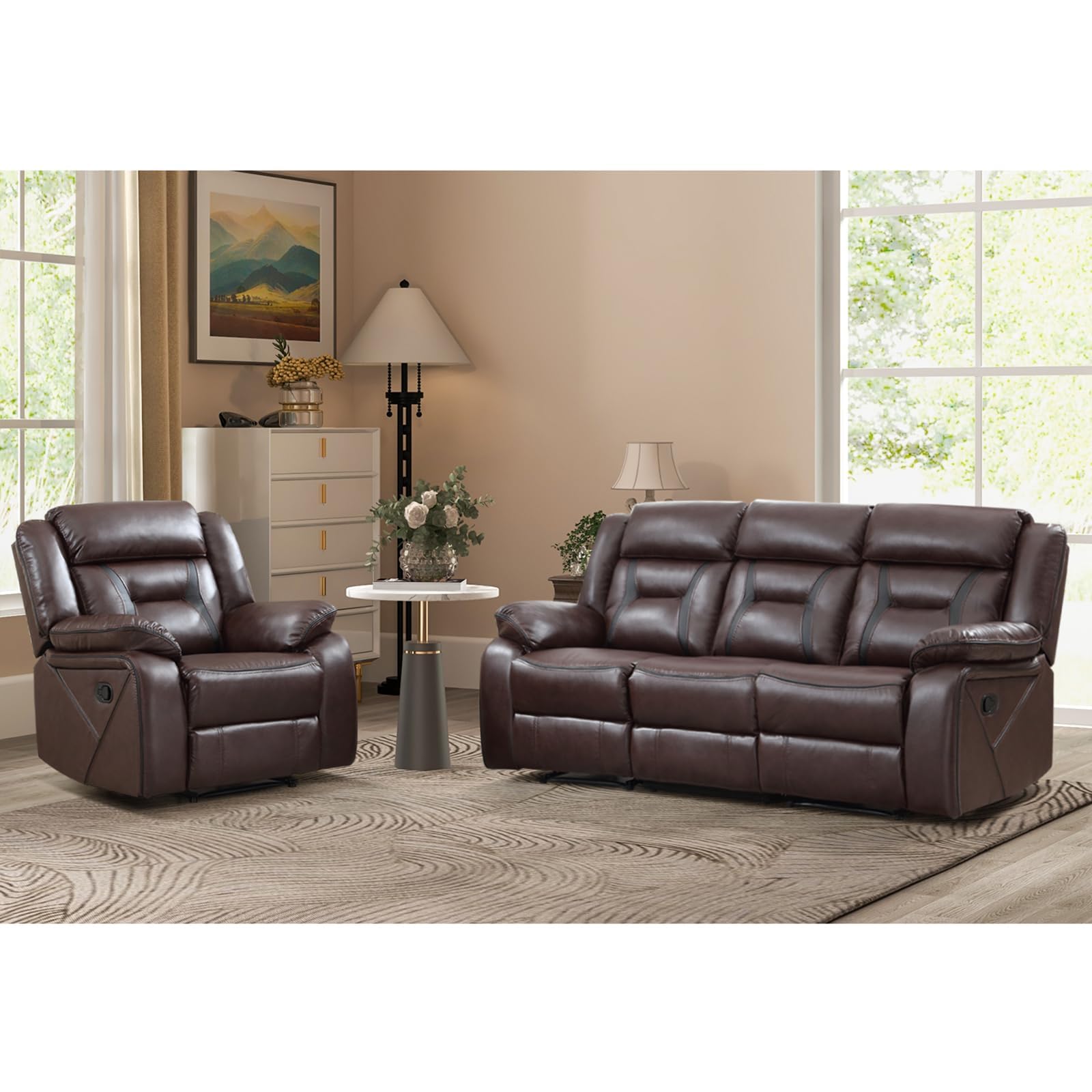 EBELLO 3+1 Faux Leather Recliner Set