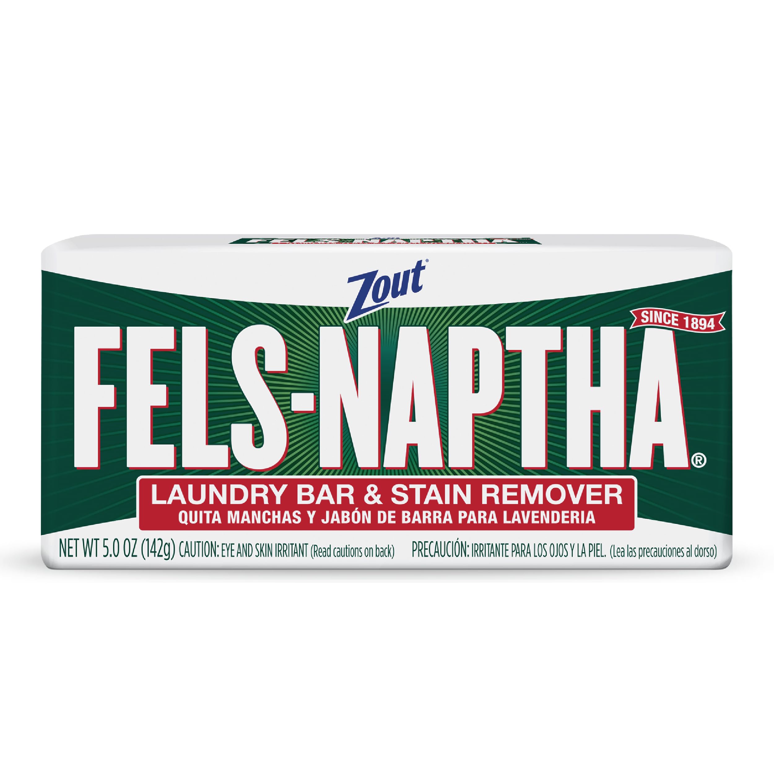 Zout Fels-Naptha Laundry Bar and Stain Remover, 10 Ounces