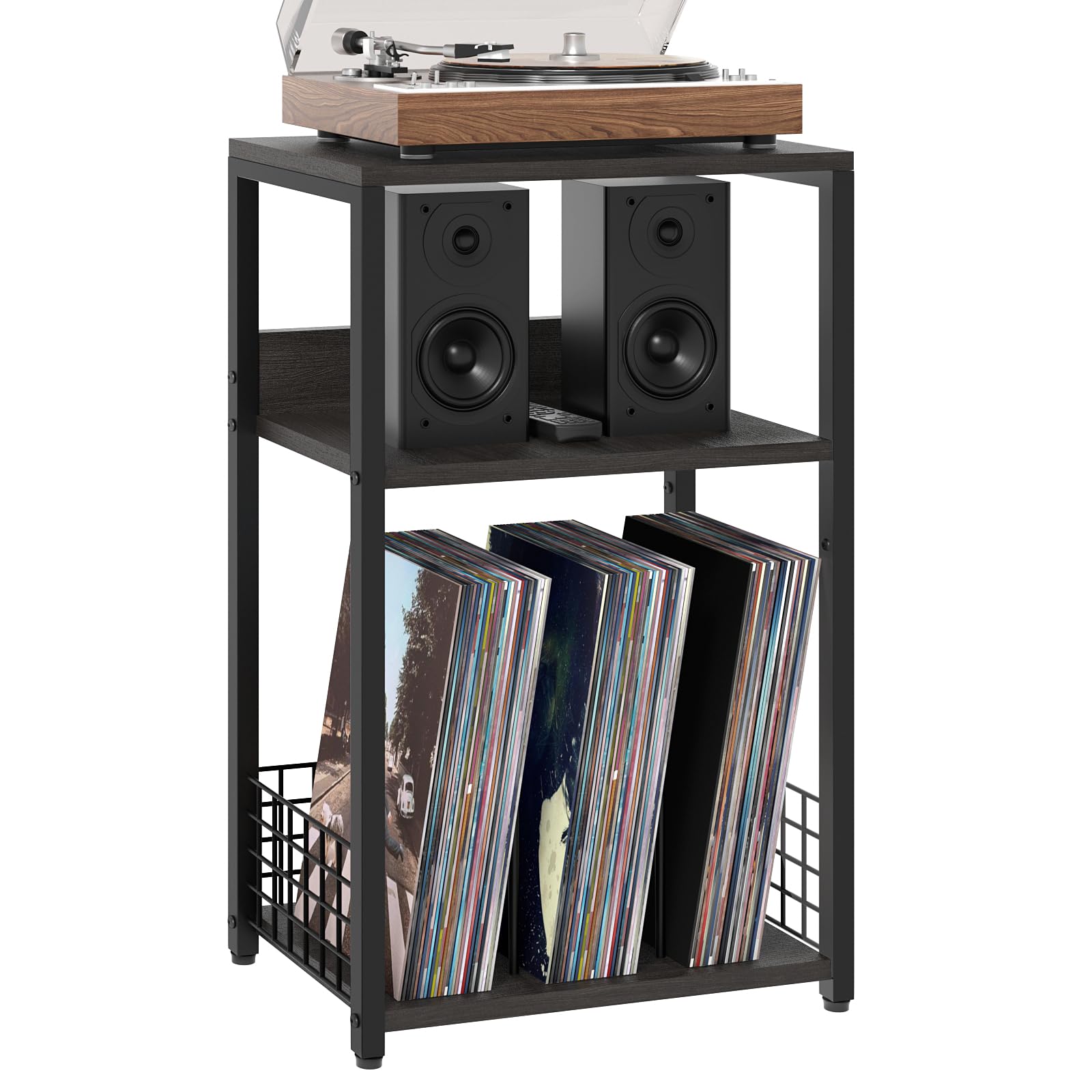 LELELINKY 3-Tier Record Player Stand