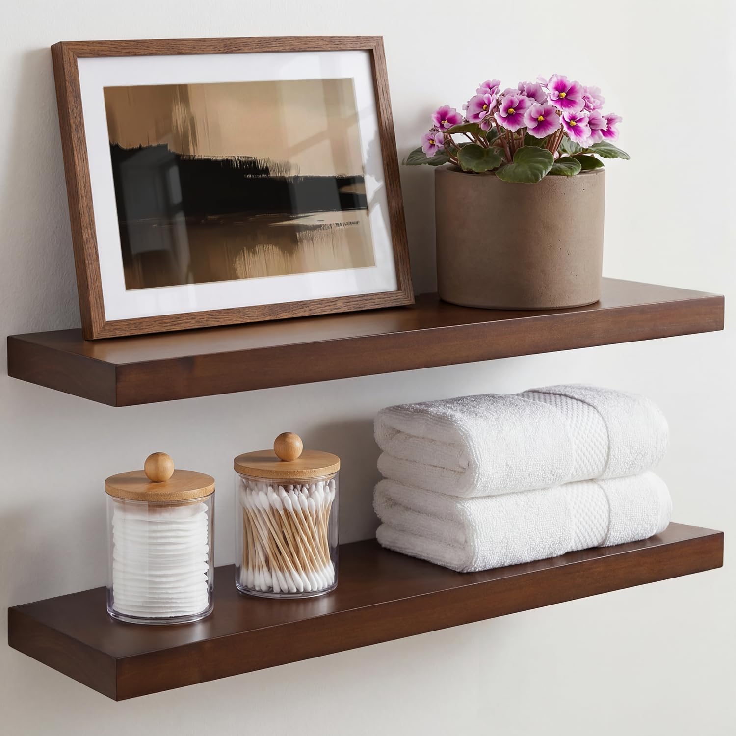 Homeforia Walnut 24in Floating Shelf