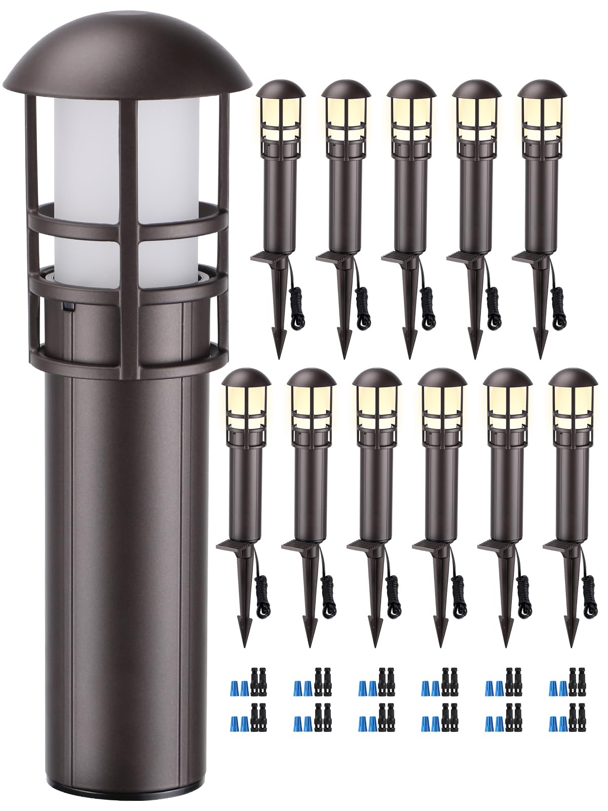 LEONLITE Bollard 12-Pack Landscape Lights