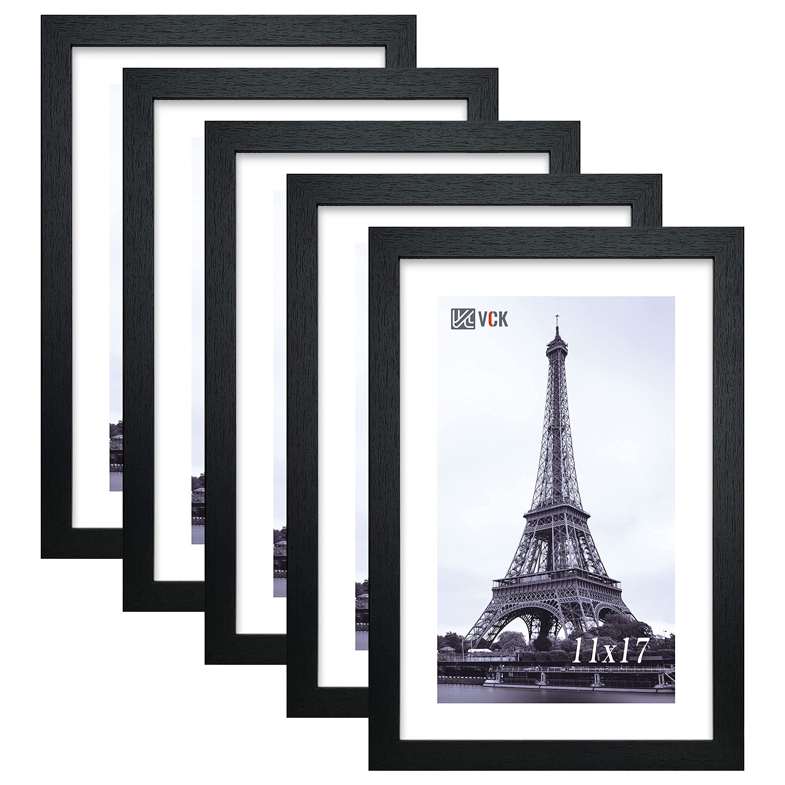 VCK 11x17 Black Wood Frames (Set of 5)