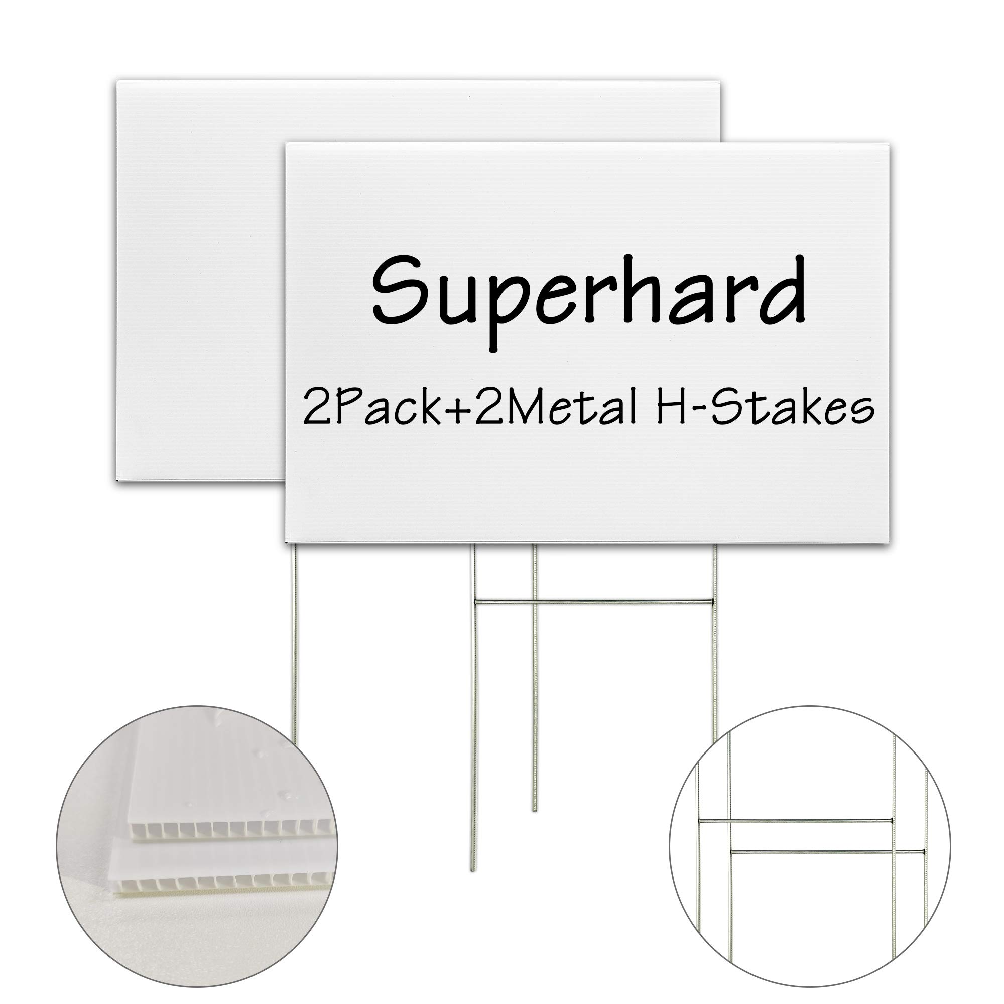 Blank Corrugated Plastic Yard Signs with H-Stakes