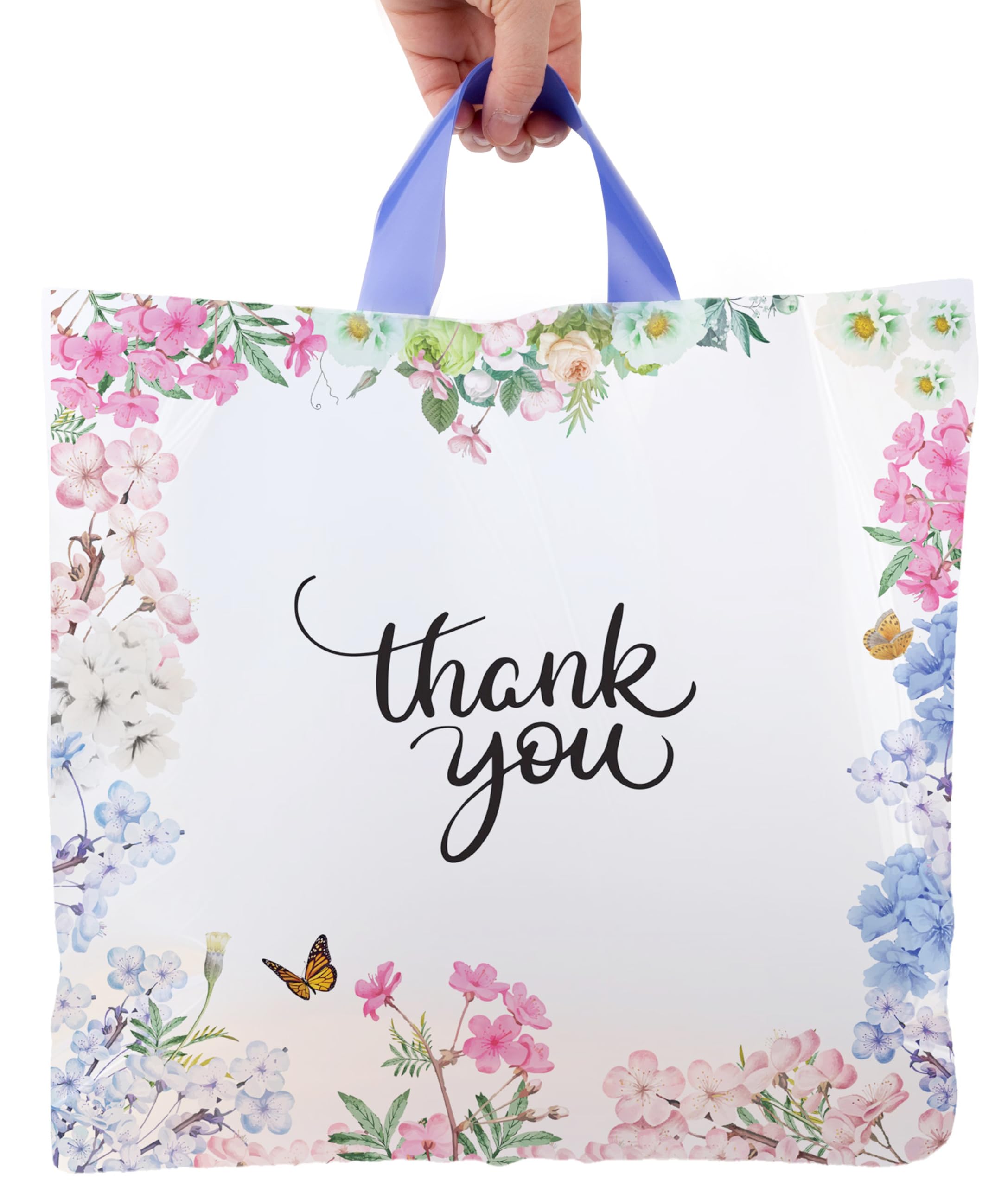 Purple Q Crafts Floral Thank You Bags (18x18)