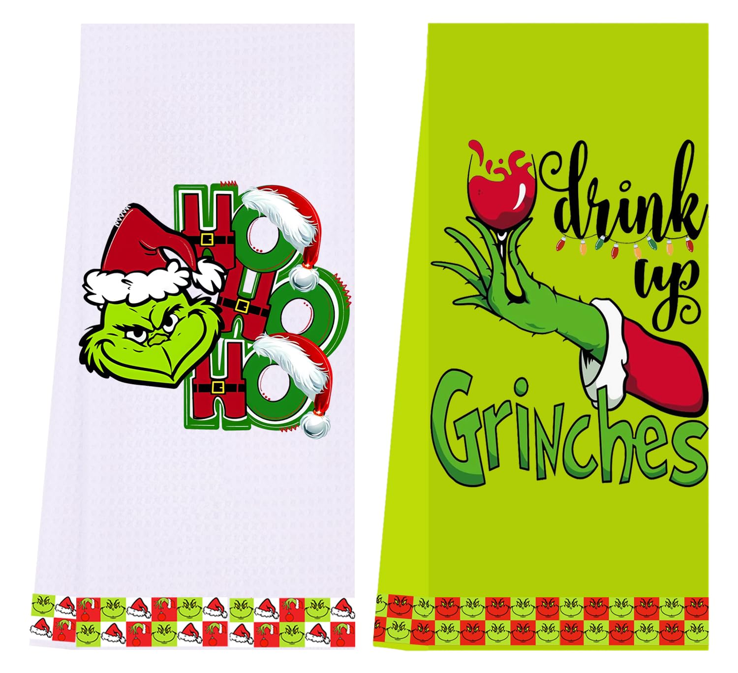 Grinch Microfiber Waffle Hand Towels (2-Pack)