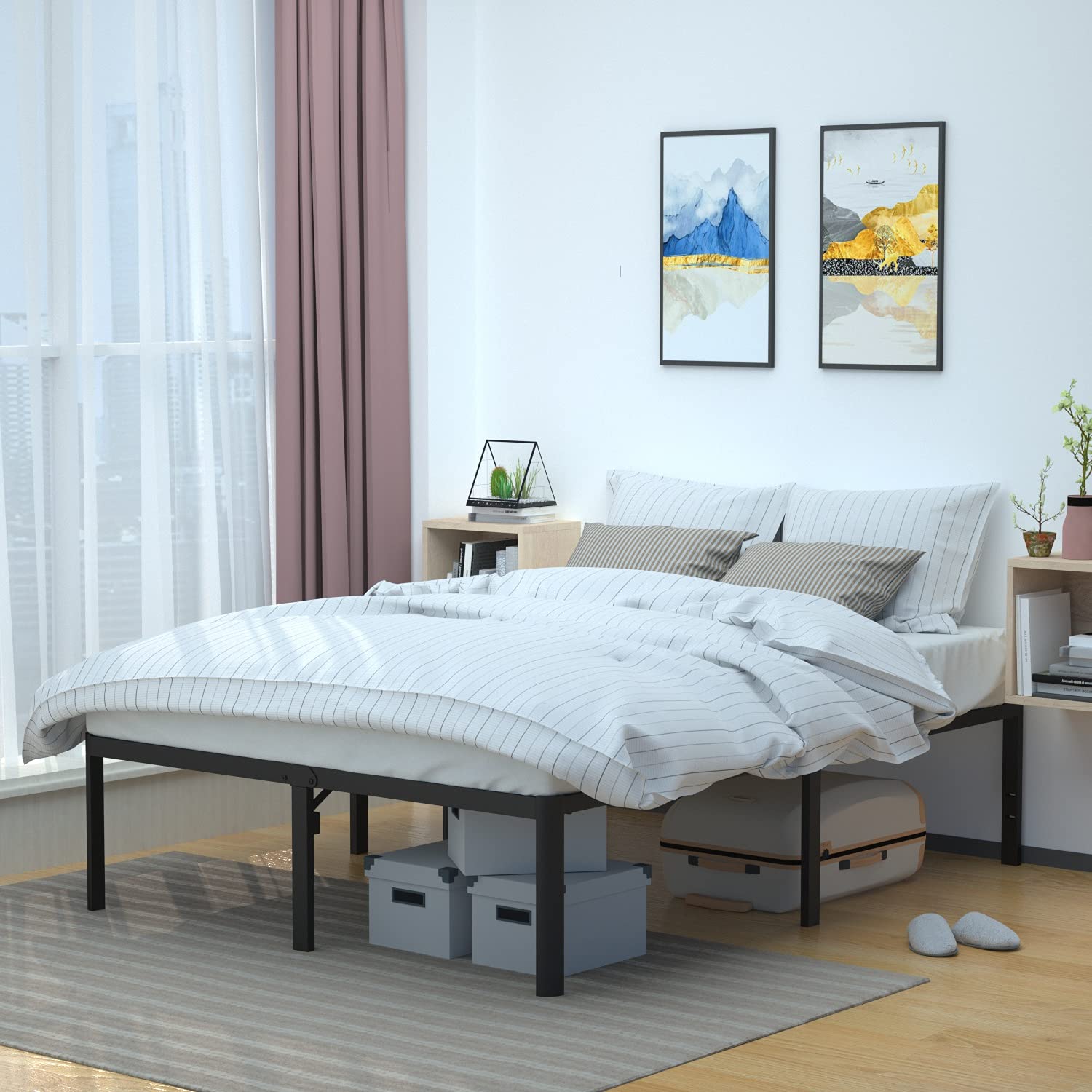 Amazon Basics Heavy-Duty Non-Slip Slat Bed Frame