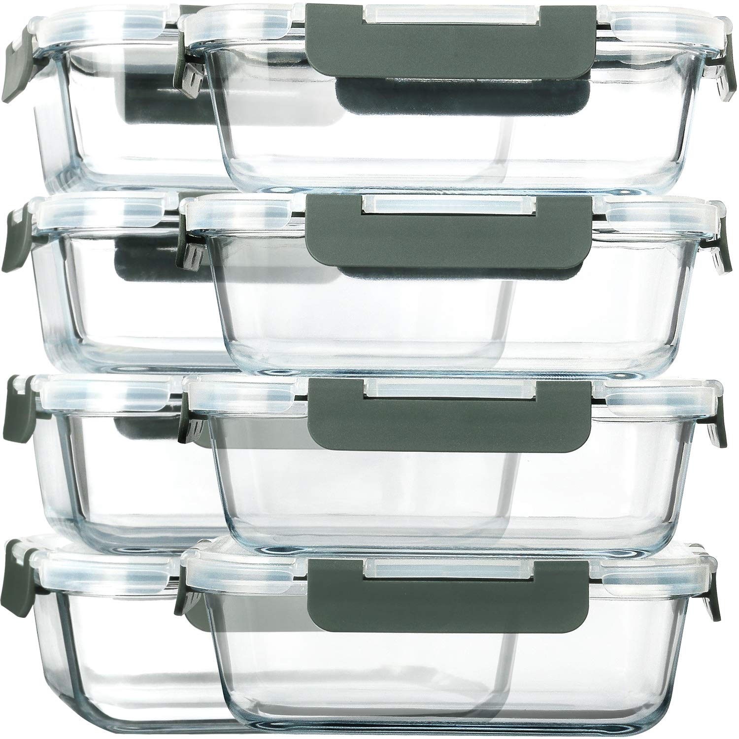[8-Pack,30 oz] Glass Meal Prep Containers with Airtight Lids