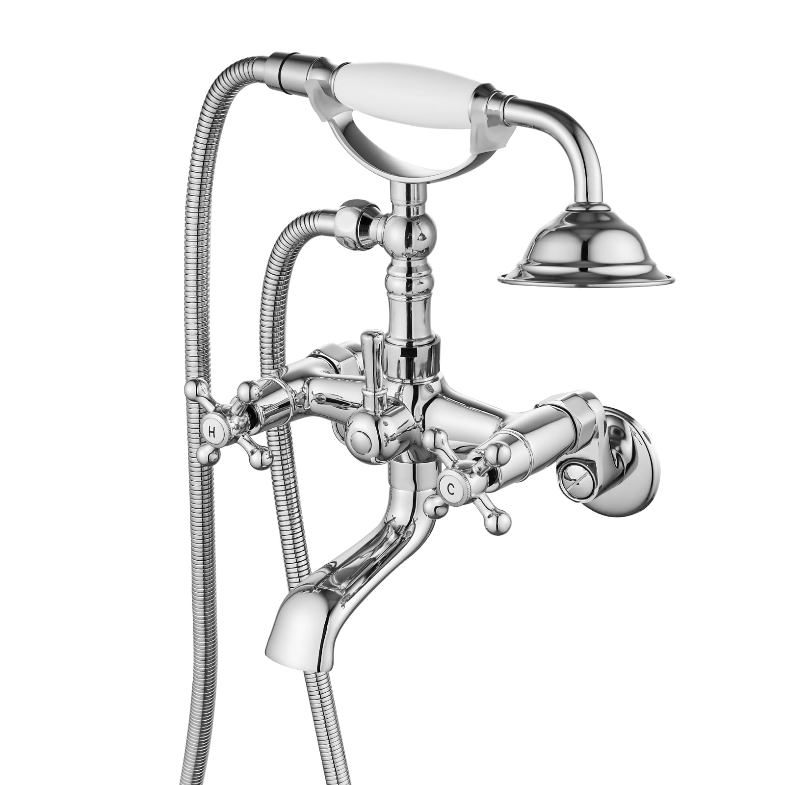 gotonovo Clawfoot Tub Faucet with Hand Shower (Polished Chrome)