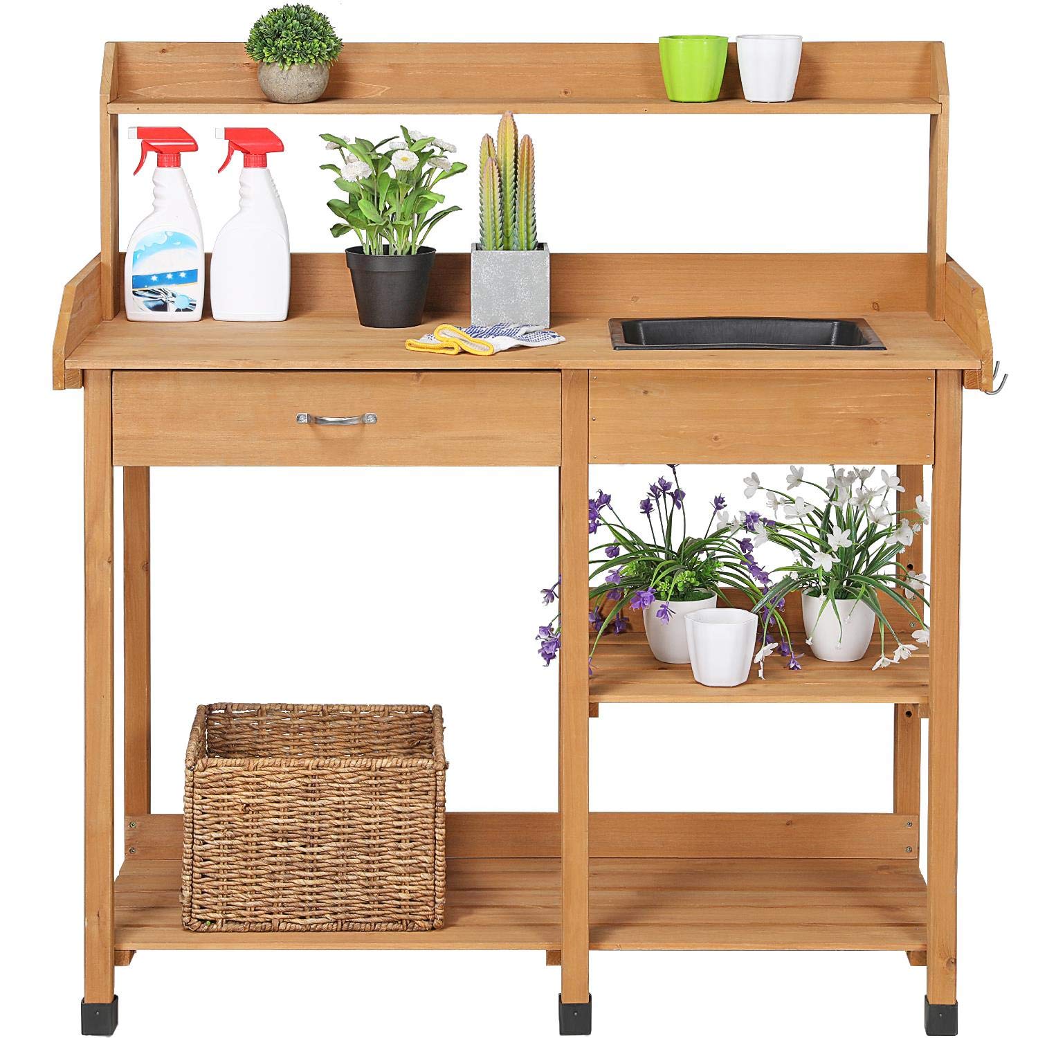 Topeakmart Potting Bench with Removable Sink