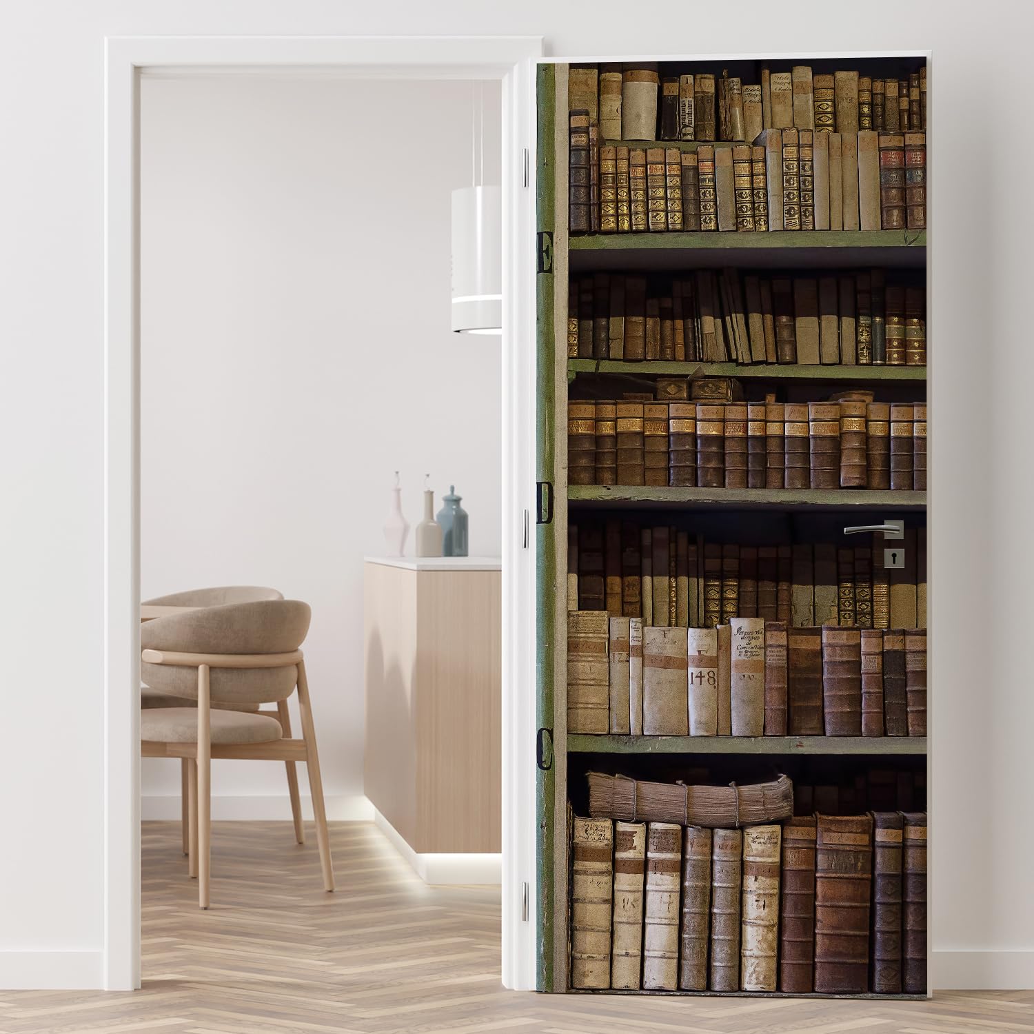 wall26 Vintage Bookshelf Non-Woven Wallpaper