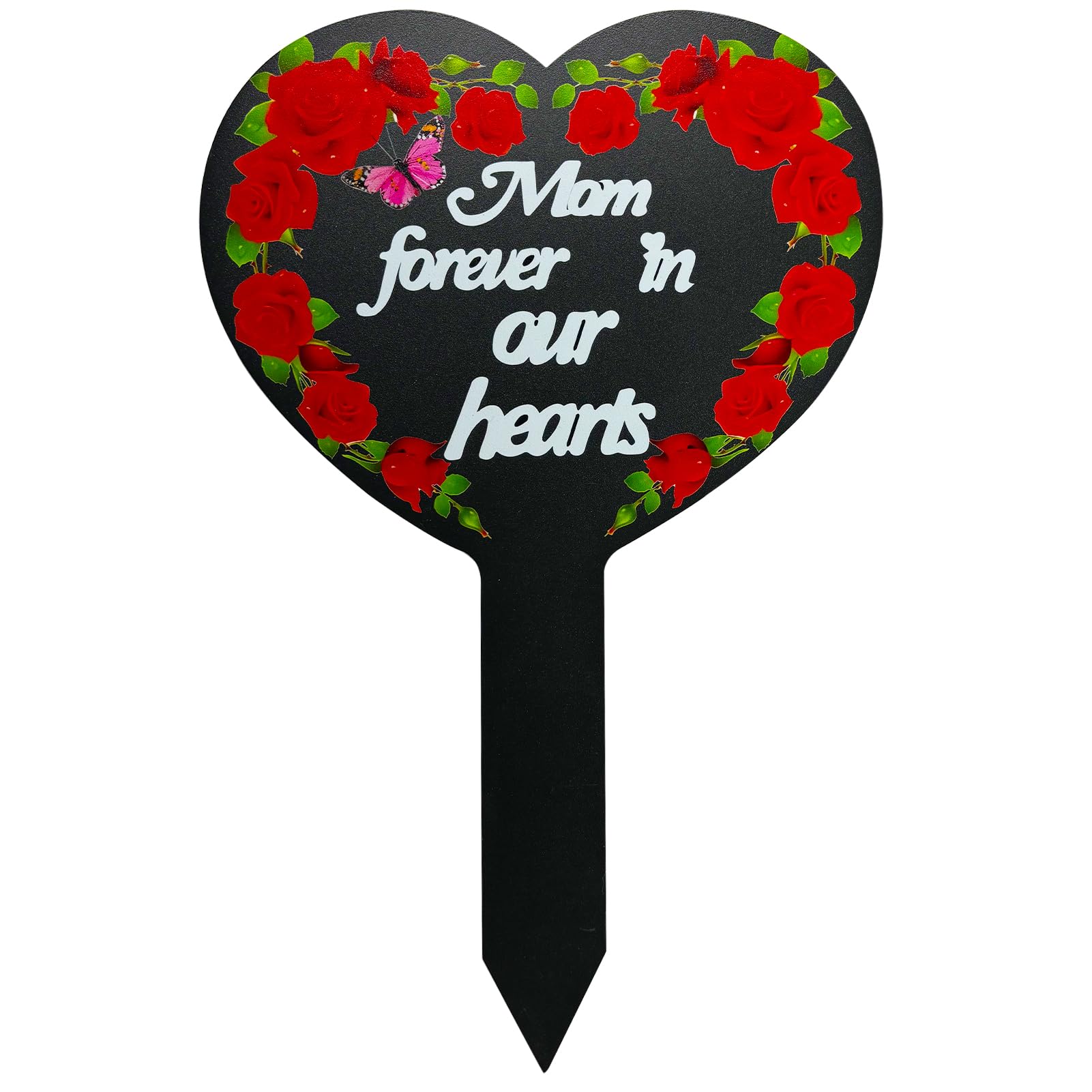 OZIO Heart Memorial Plaque Garden Stake