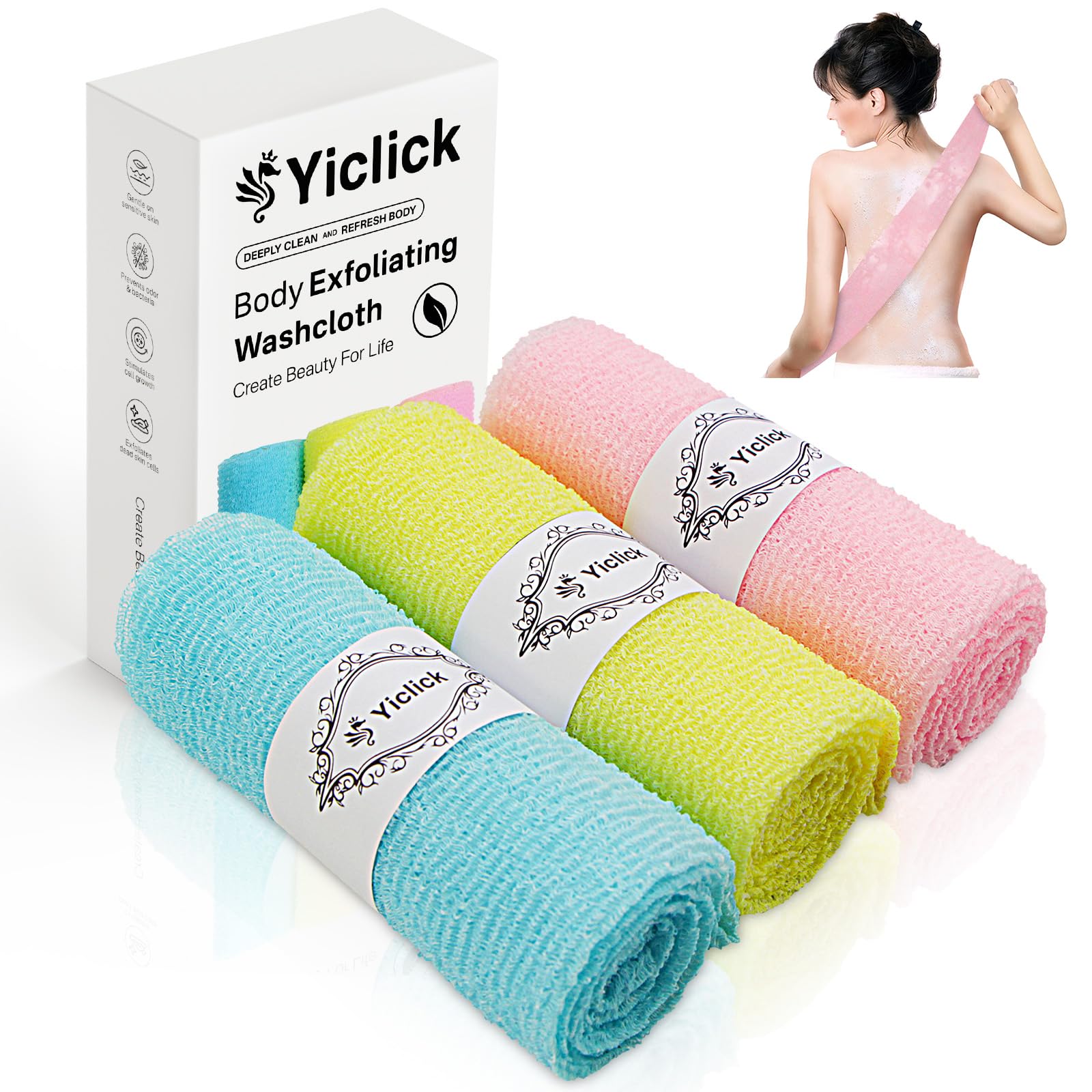 Yiclick Exfoliating Washcloth (3-Pack)