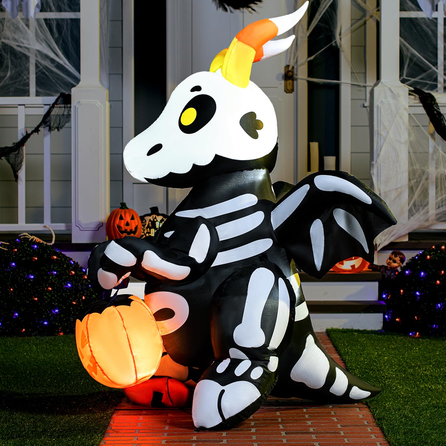 Joiedomi 5 ft Skeleton Dragon Inflatable