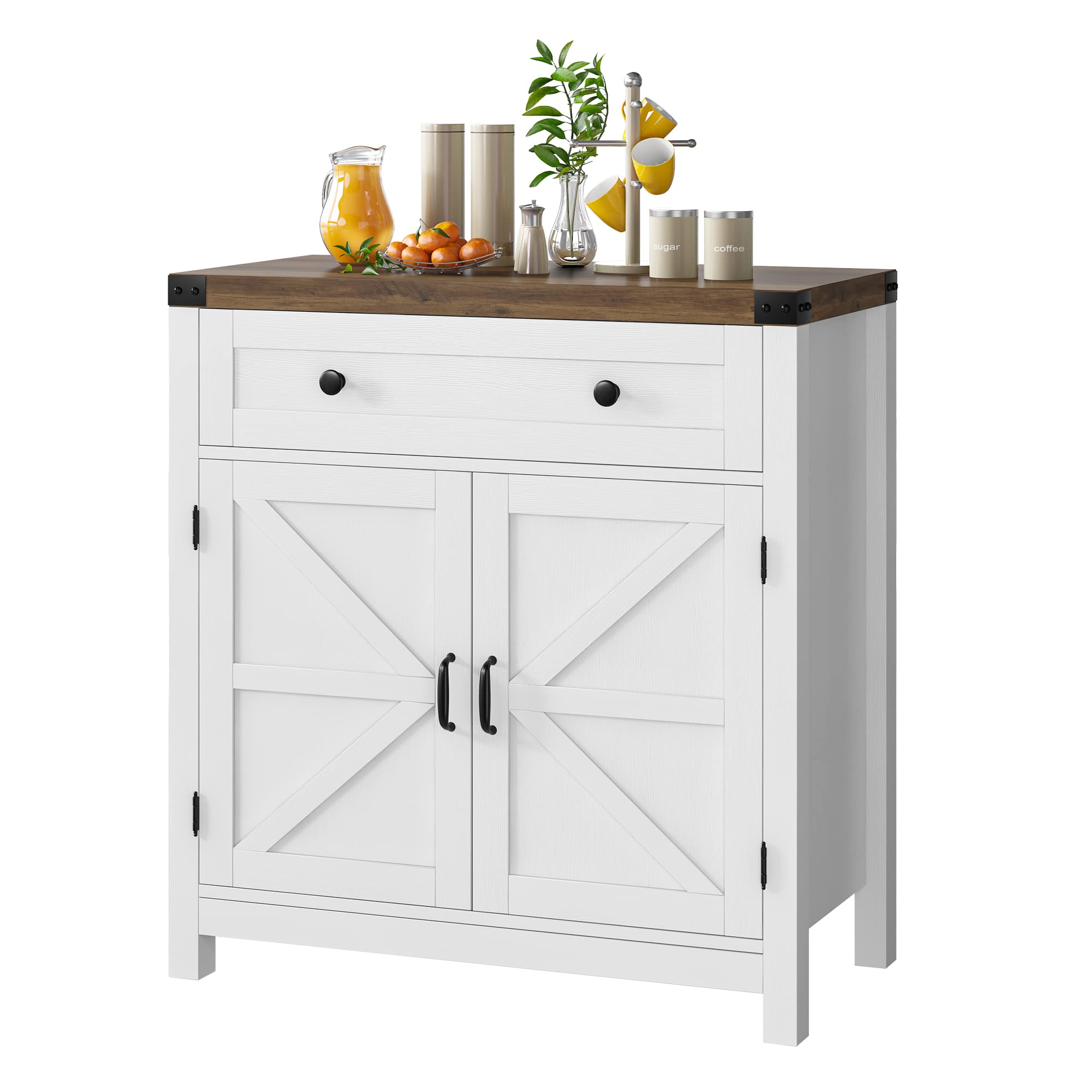 HOSTACK Farmhouse Coffee Bar Cabinet