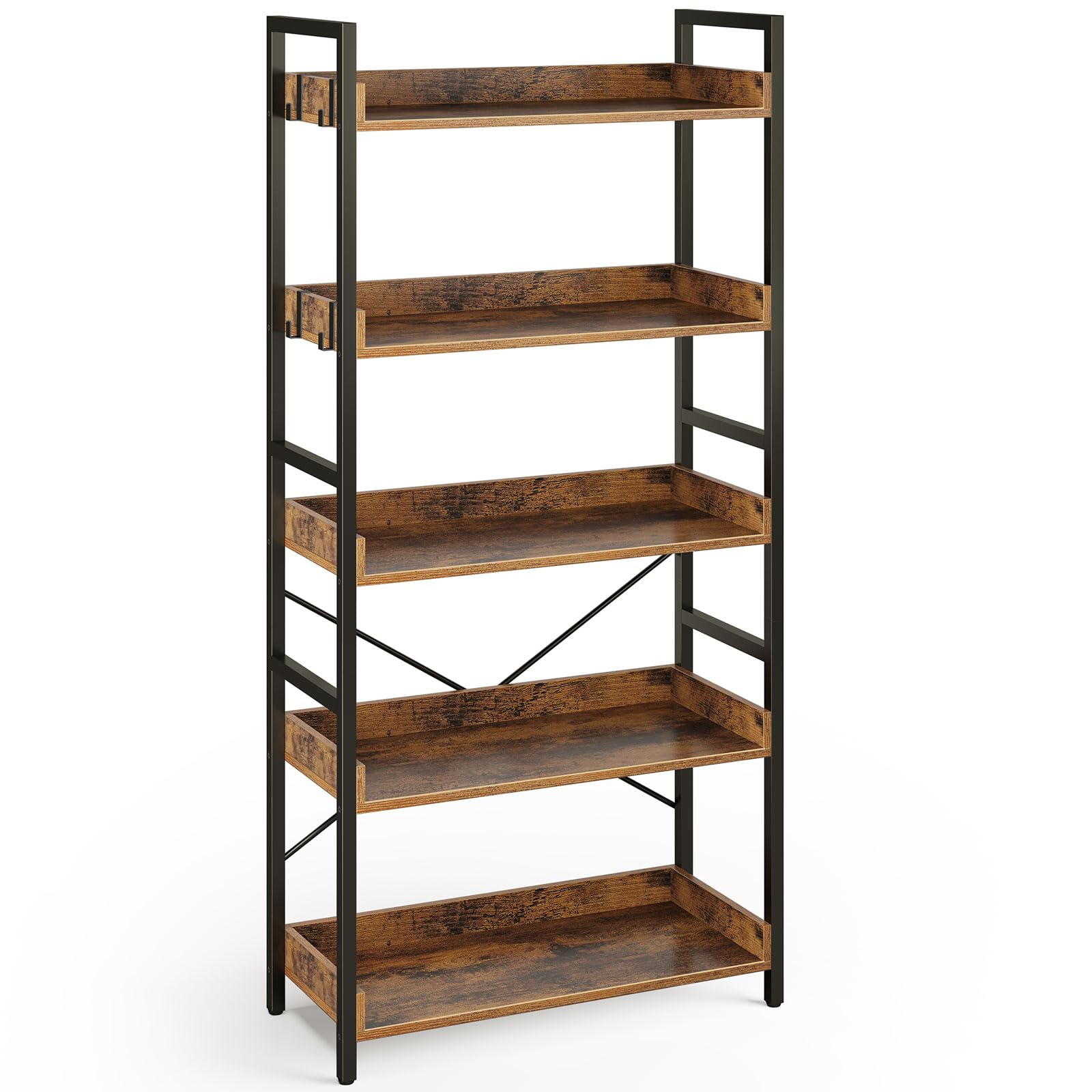 Rolanstar 5-Tier Industrial Bookshelf