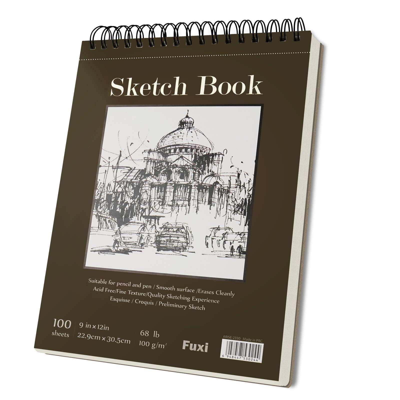 Fuxi 9x12 Spiral Sketchbook (68lb/100gsm)