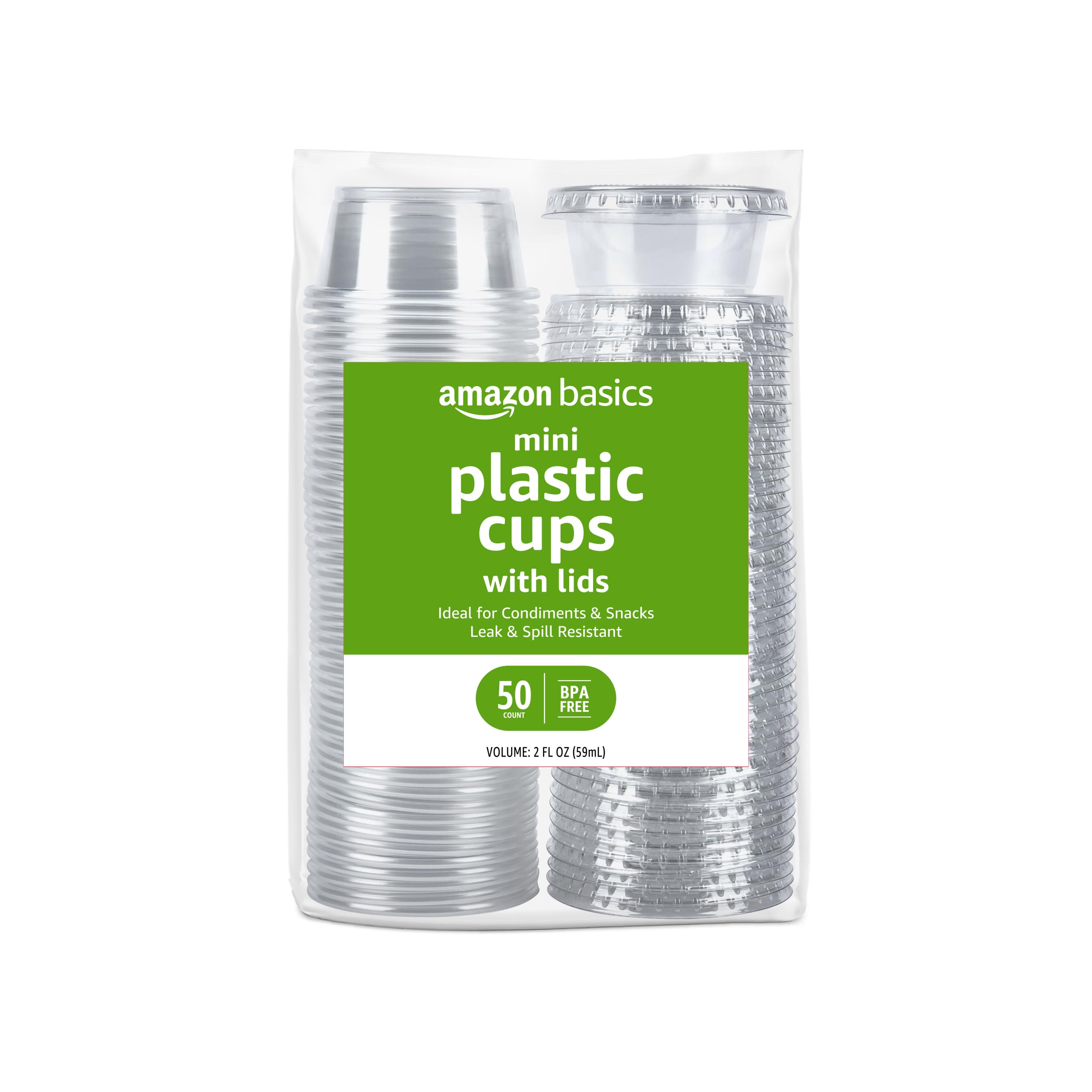 Amazon Basics 2 oz Mini Cups with Lids