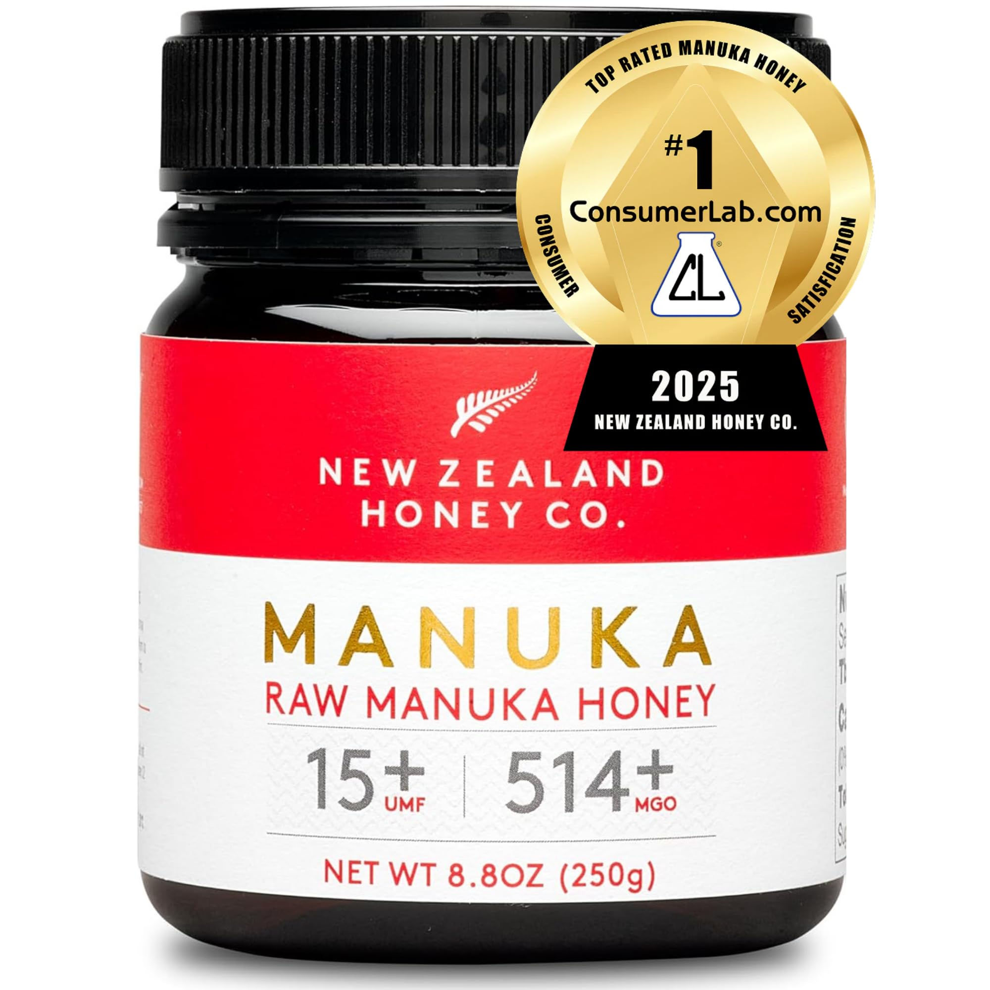 New Zealand Honey Co. Raw Manuka Honey UMF 15+ / MGO 514+, 8.8oz