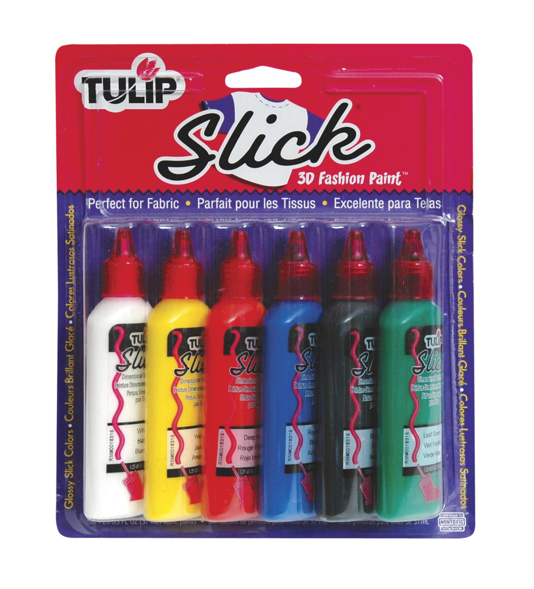 TULIP 17581 Dimensional Metallic Fabric Paint — 6-Pack (Slick)