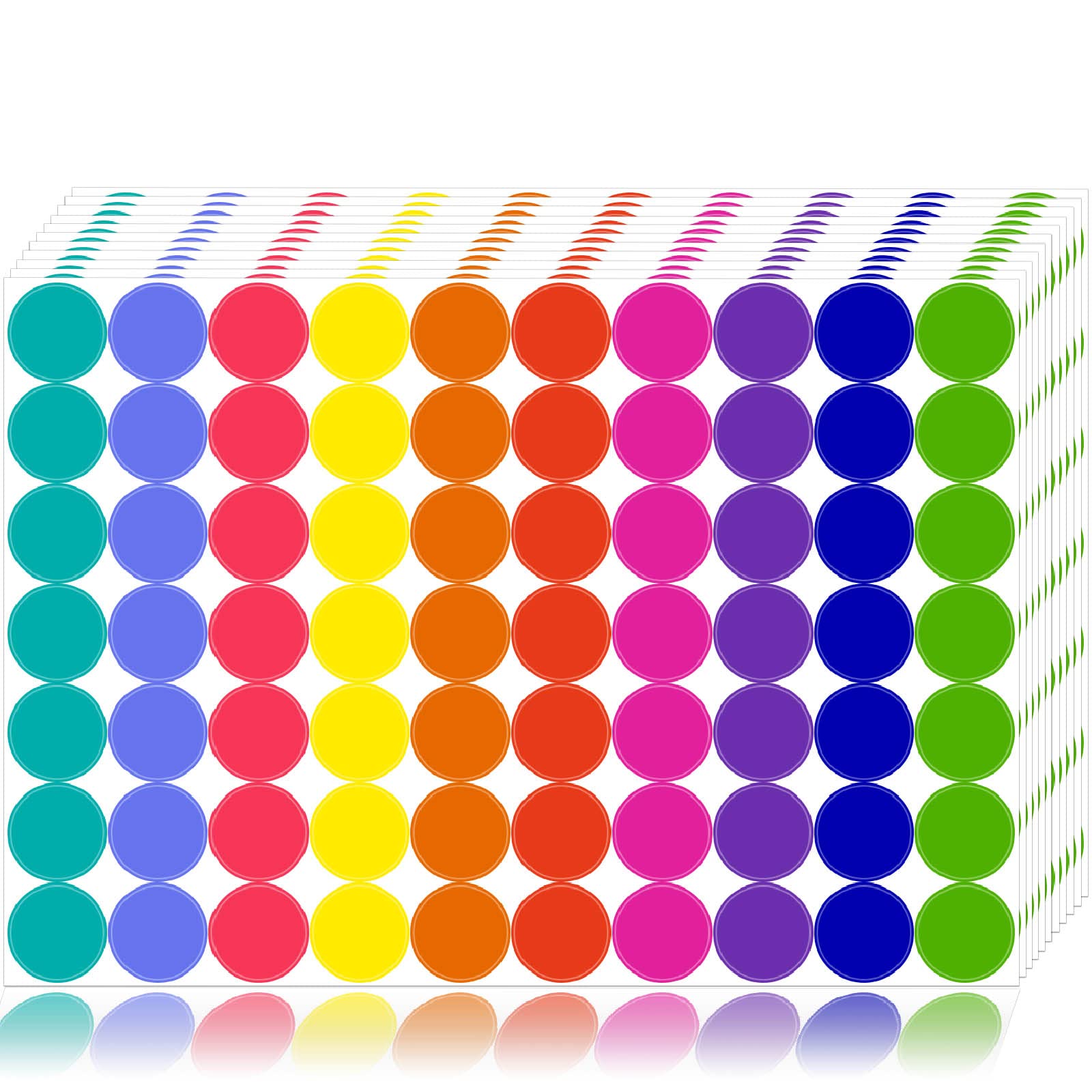10-Color 3/4" Dot Stickers (1400pcs)
