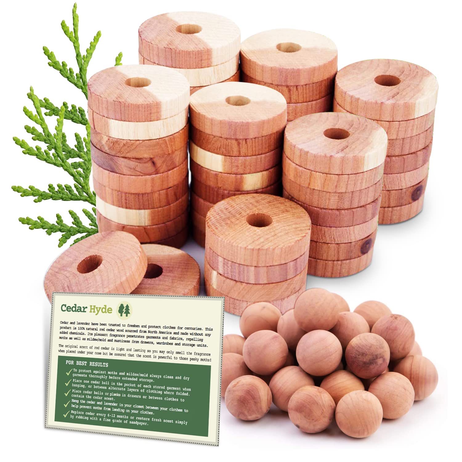 Cedar Rings & Balls 40-Pack