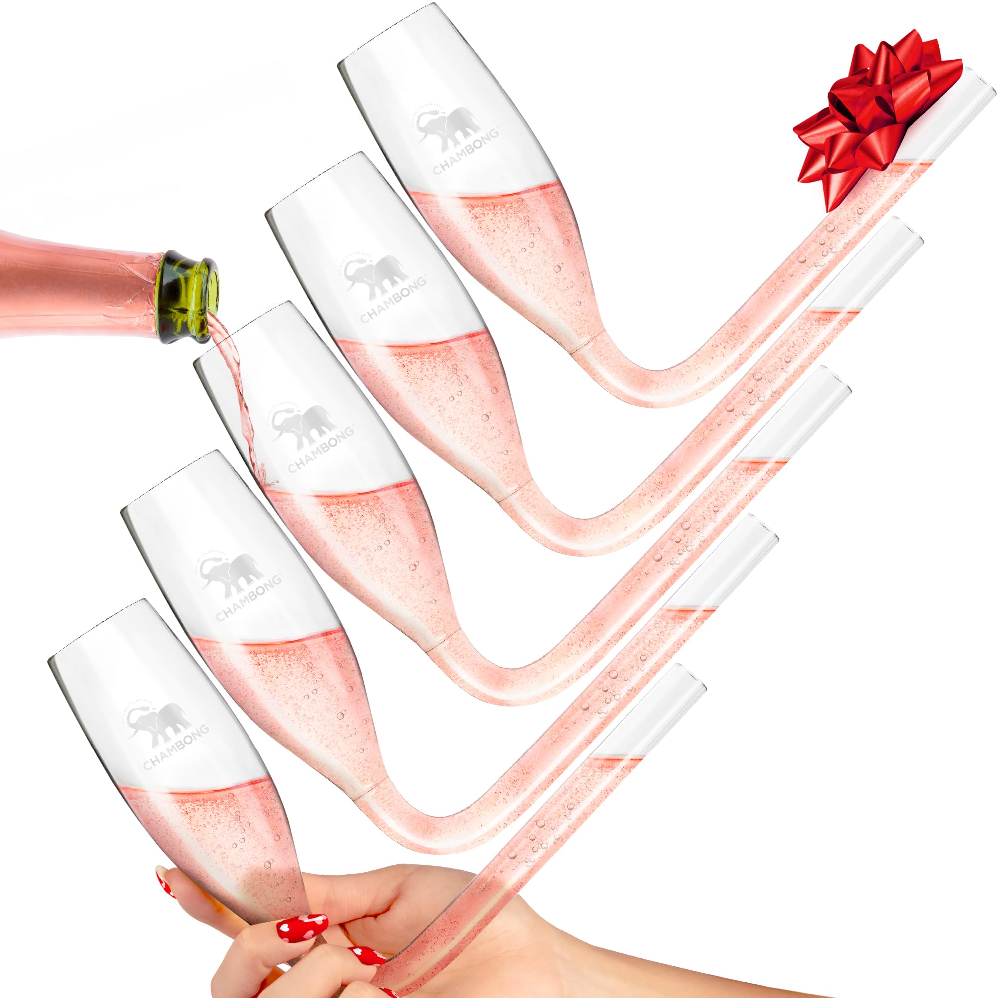 Chambong Champagne Flutes - 5pc Party Pack (Acrylic)