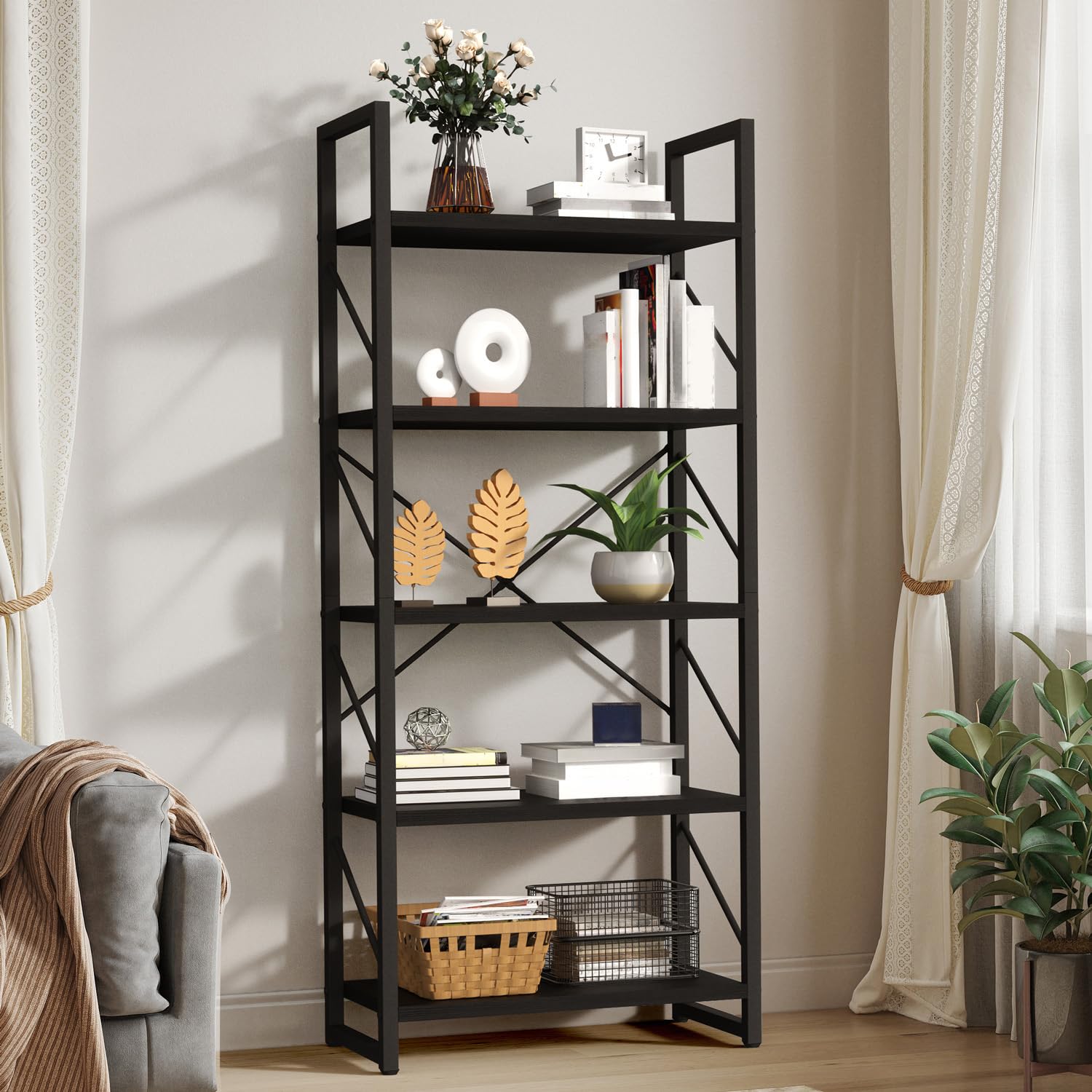 YITAHOME 5-Tier Modern Bookshelf