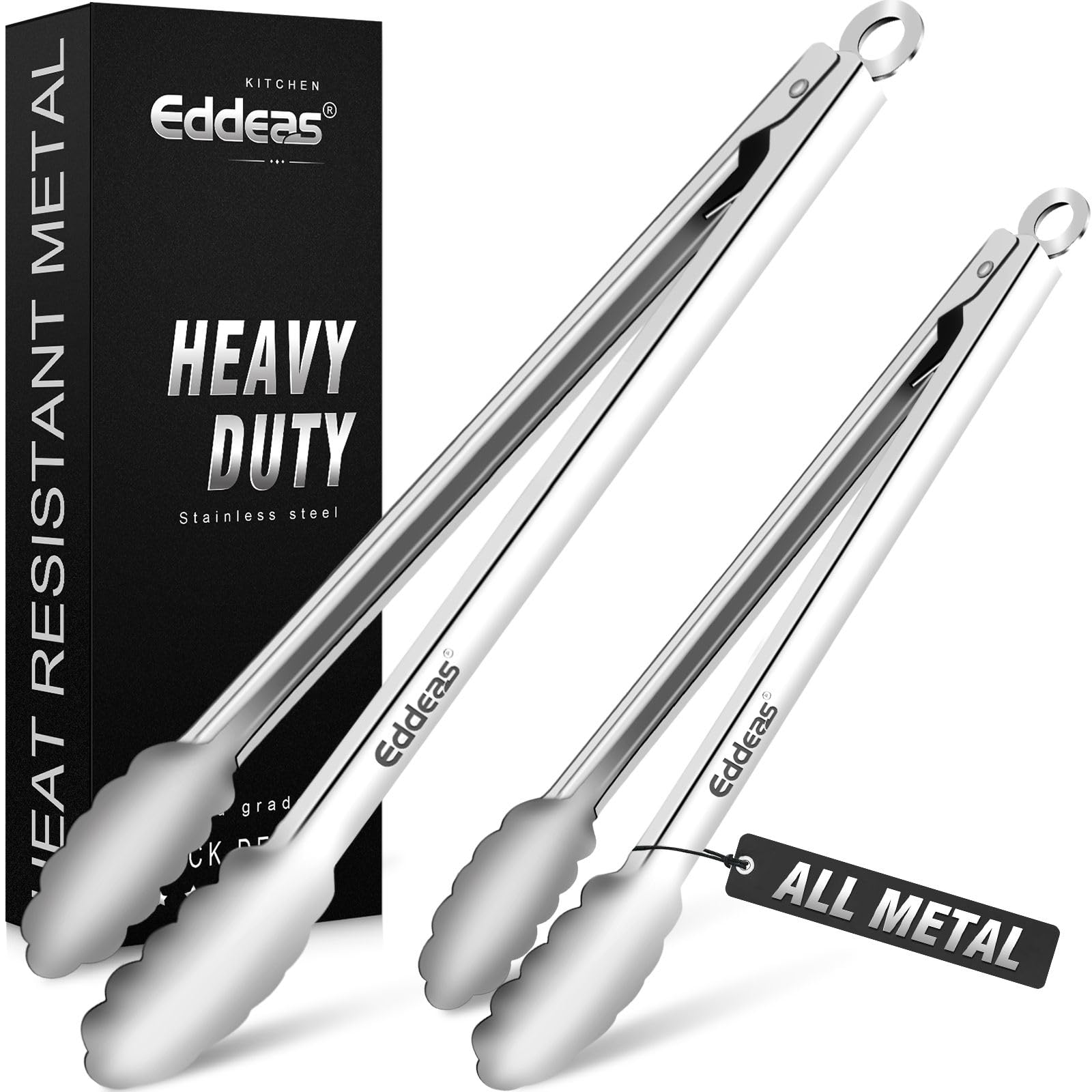 All-Metal Stainless Steel Tongs (12 & 17-inch)