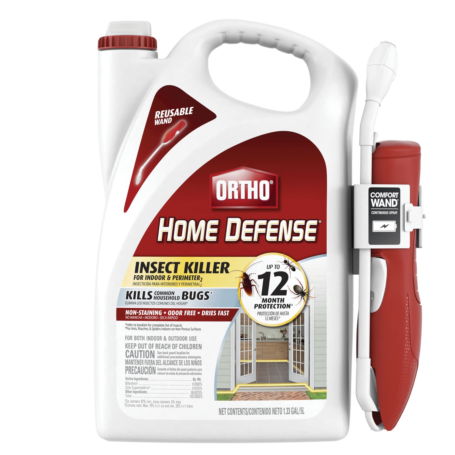 Ortho Home Defense Insect Killer for Indoor and Perimeter2 with Comfort Wand (Ready-To-Use, Large Comfort Wand)