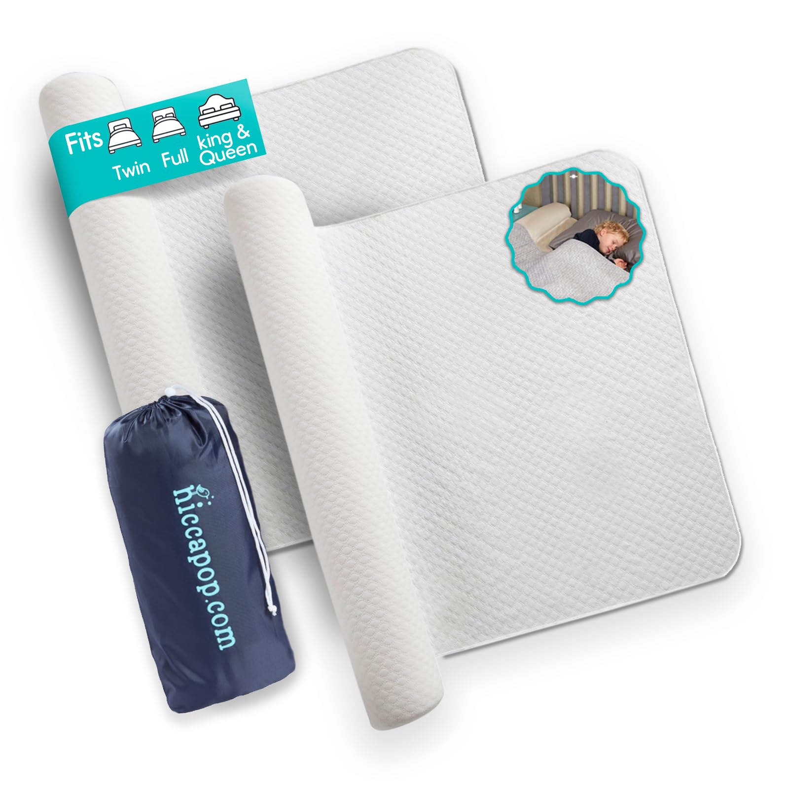 Hiccapop Inflatable Travel Bed Rail — 2-Pack