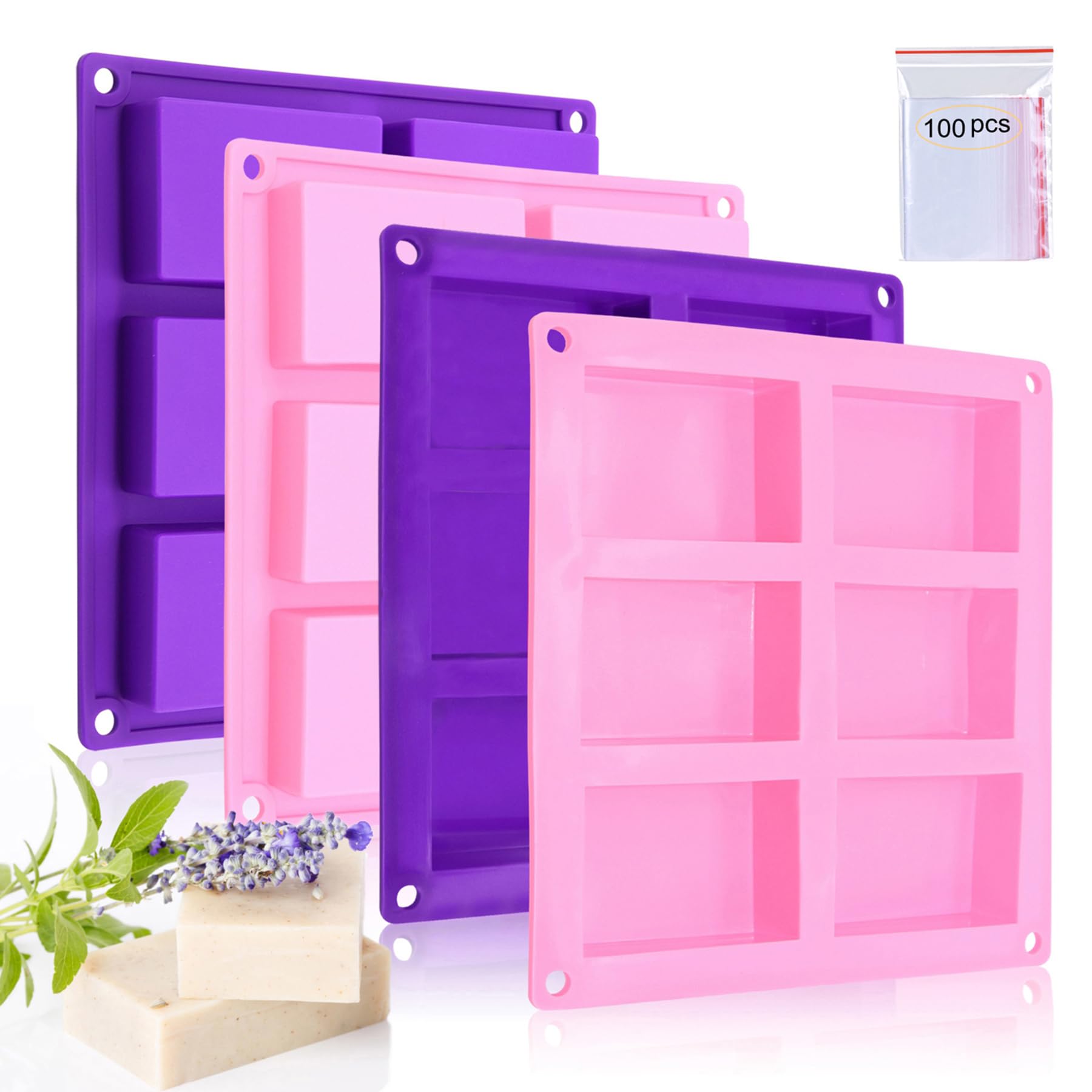 Bangp Rectangle Soap Molds (6-Cavity)