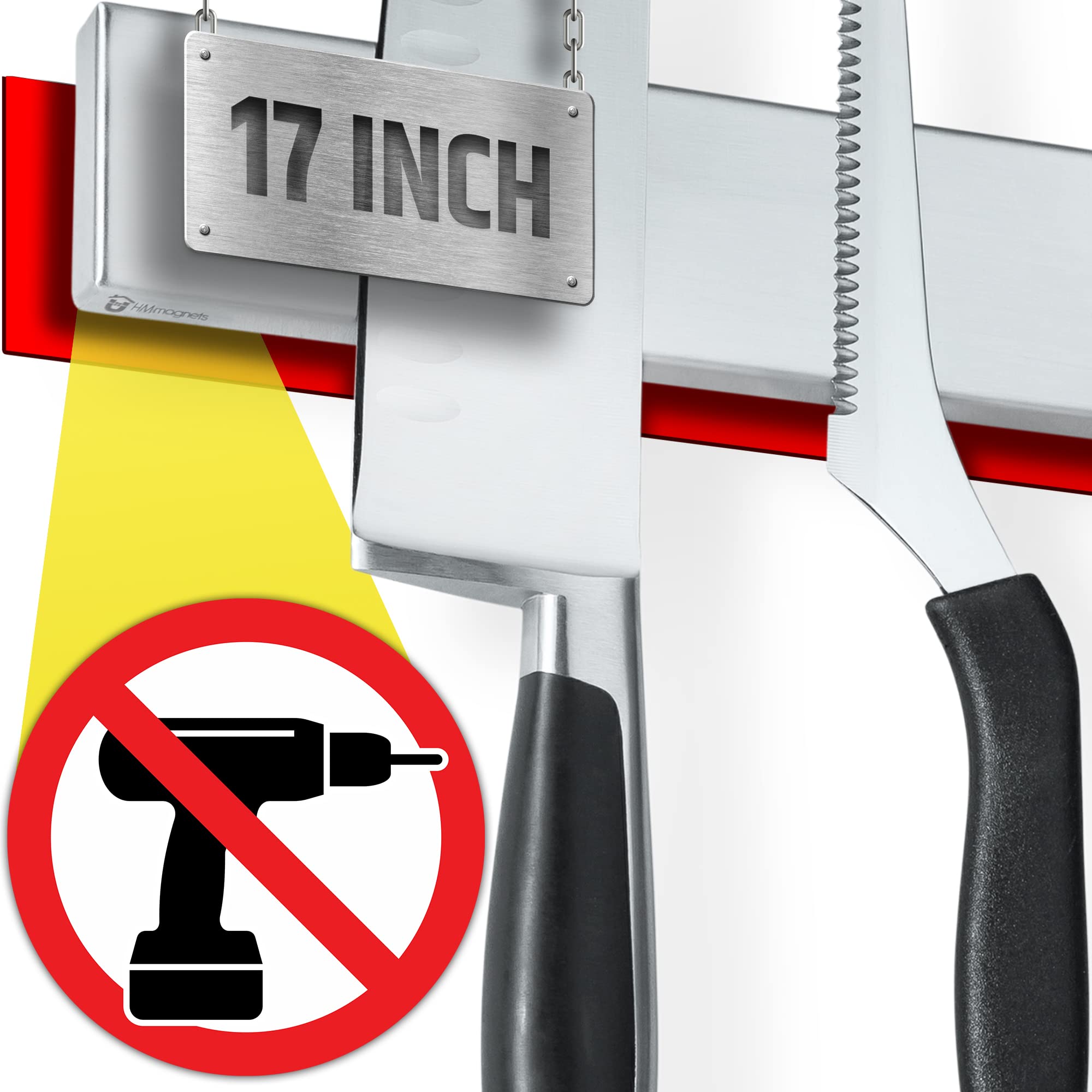 HMmagnets Adhesive Magnetic Knife Bar